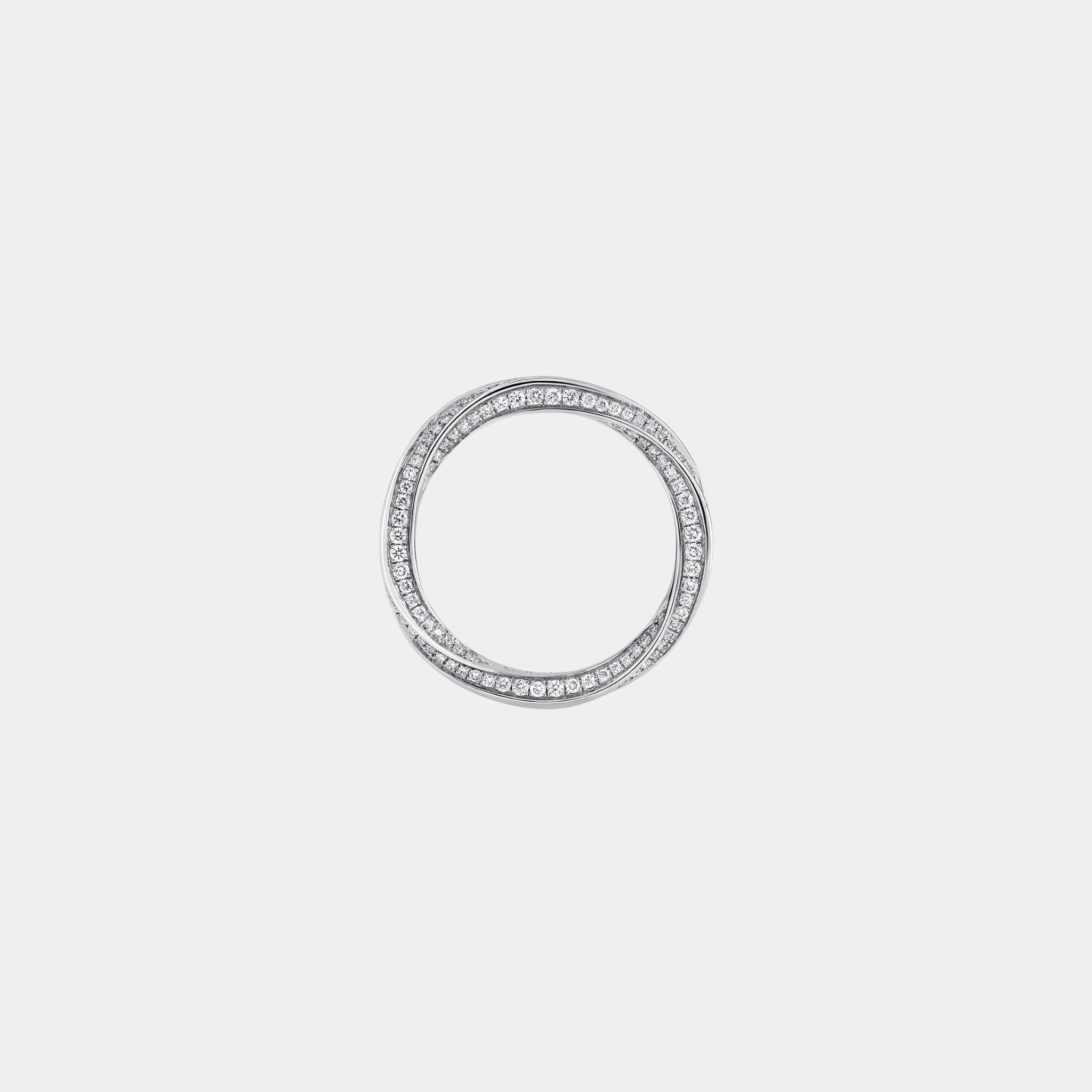 Spiral Pavé Diamond Band White Gold