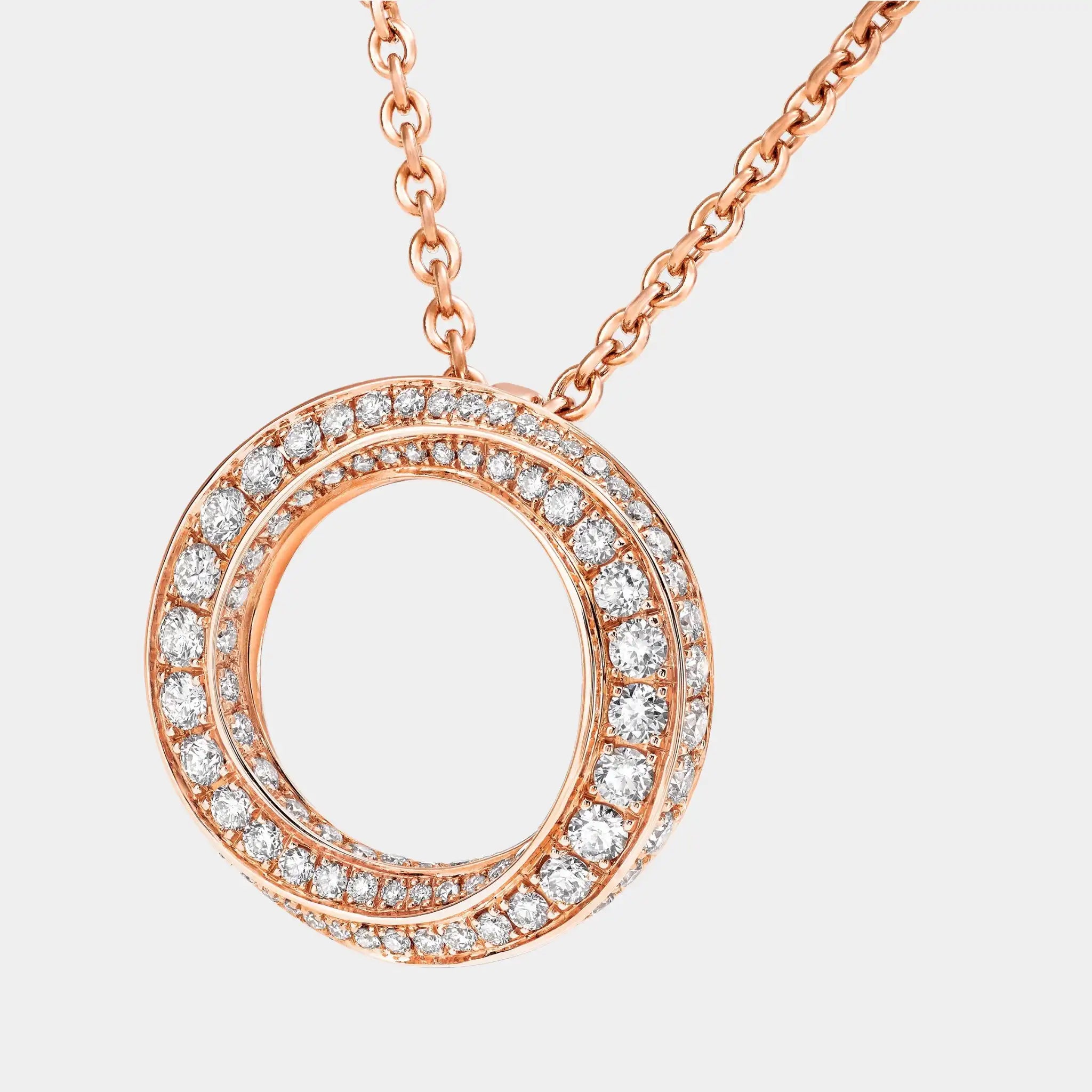 Spiral Pavé Diamond Pendant Rose Gold