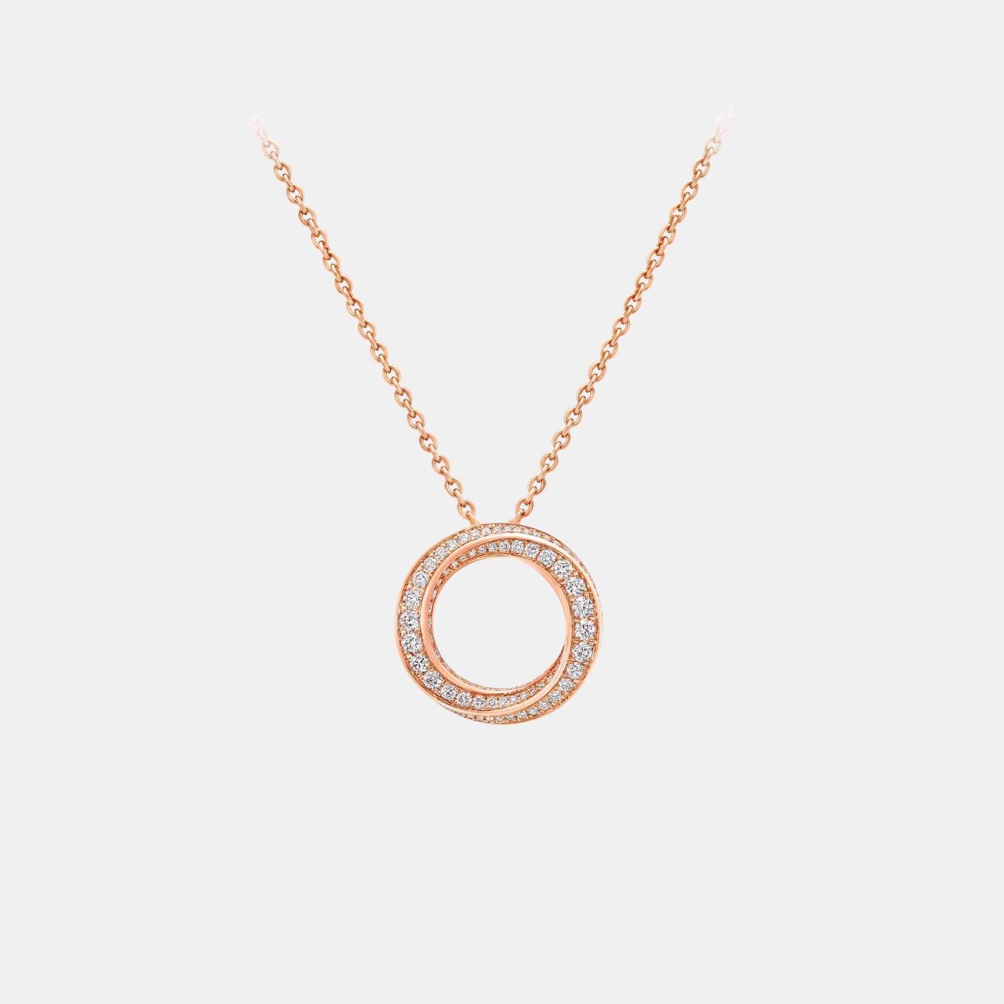 Spiral Pavé Diamond Pendant Rose Gold