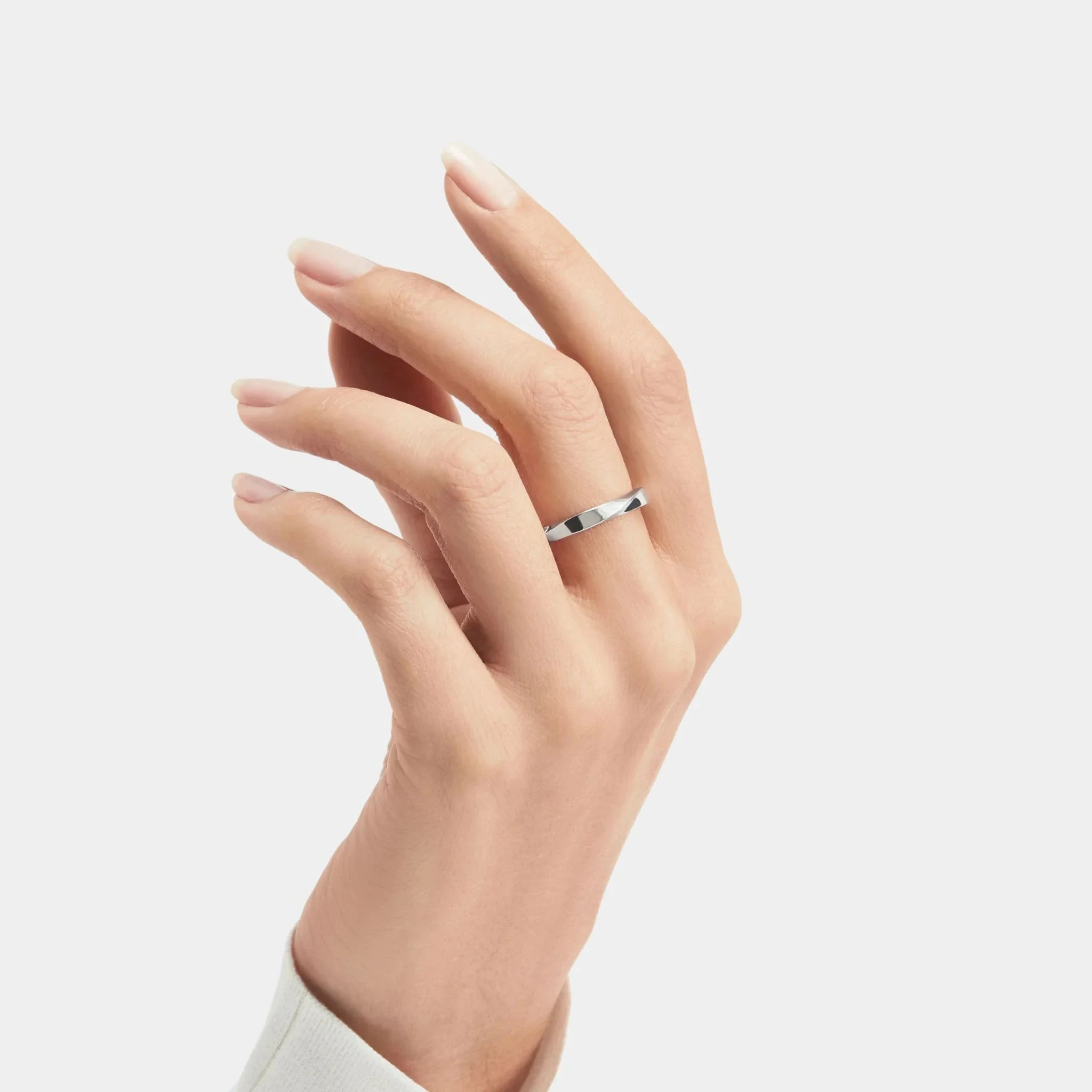 Spiral White Gold Band 3.5MM