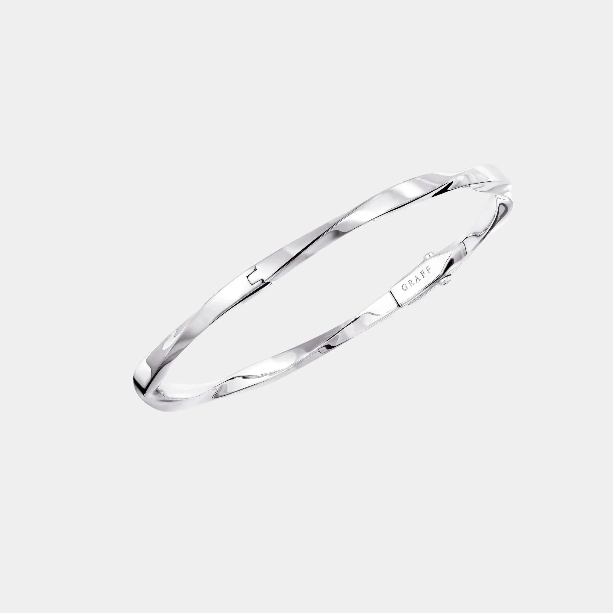 Spiral White Gold Bangle