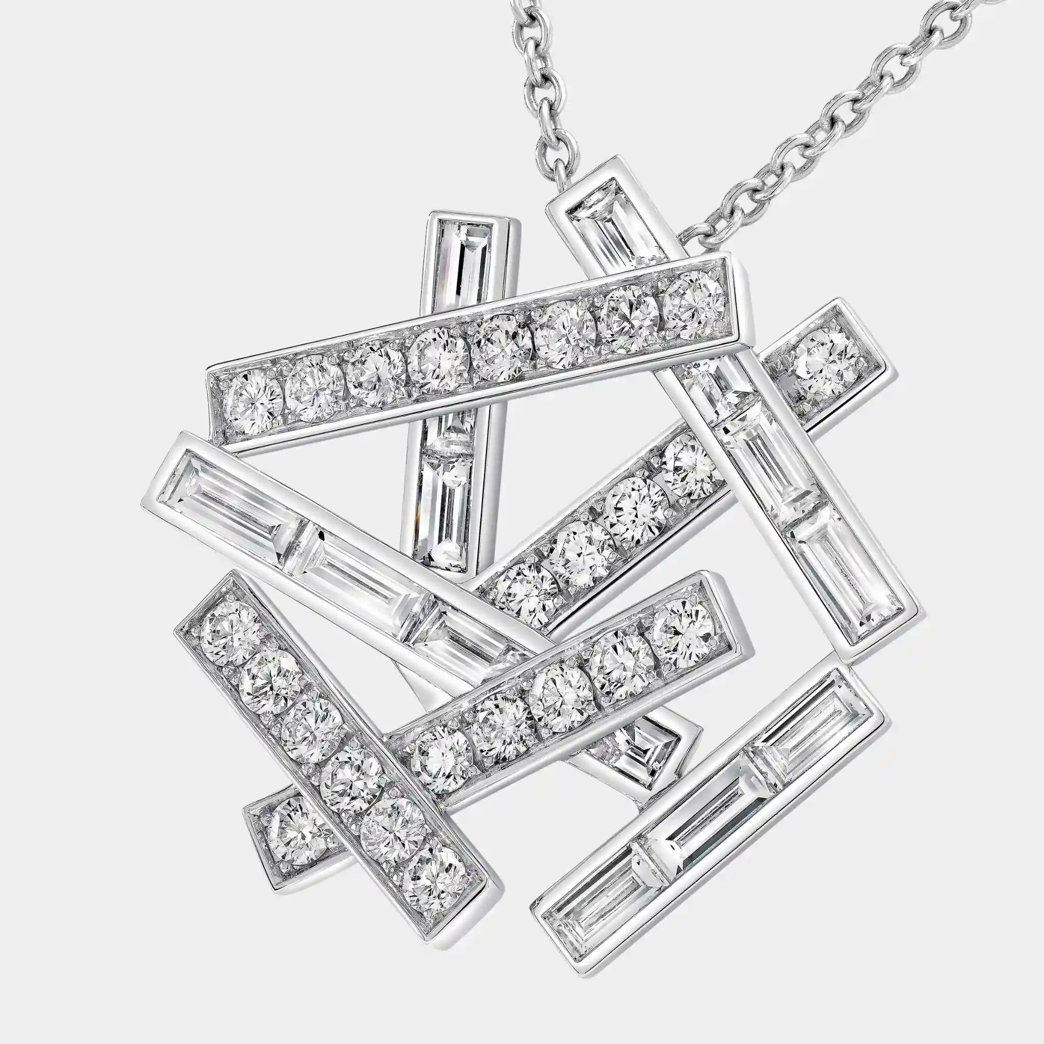 Threads Long Diamond Pendant