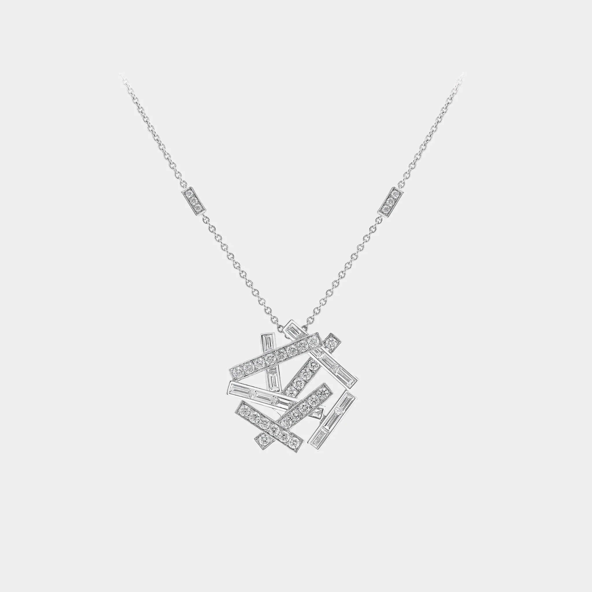 Threads Long Diamond Pendant
