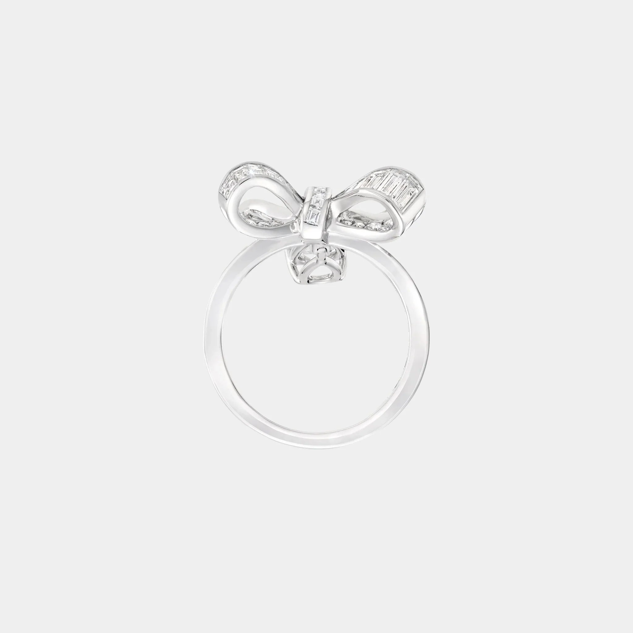 Tildas Bow Baguette Cut Diamond Drop Ring