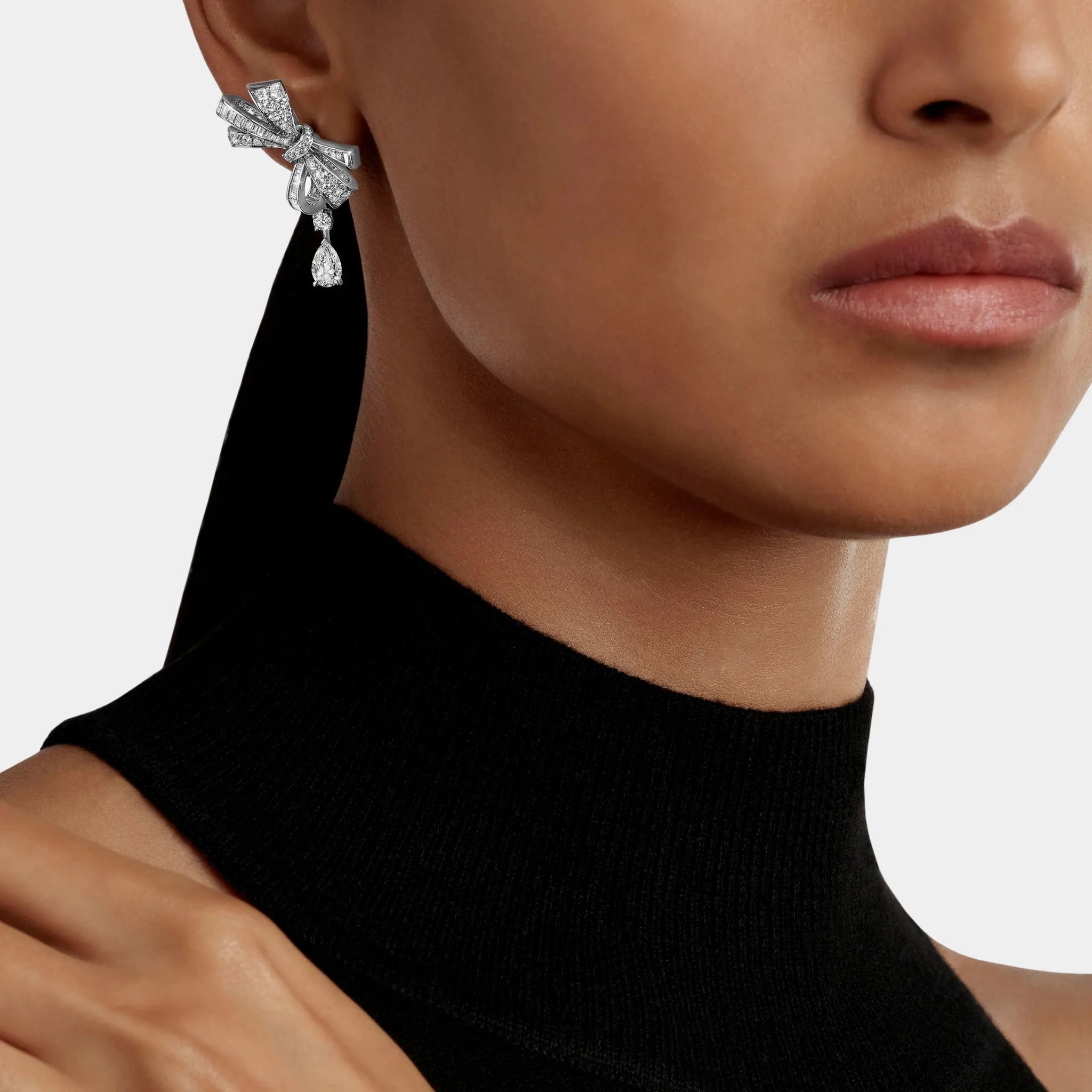 Tildas Bow Classic Diamond Drop Earrings