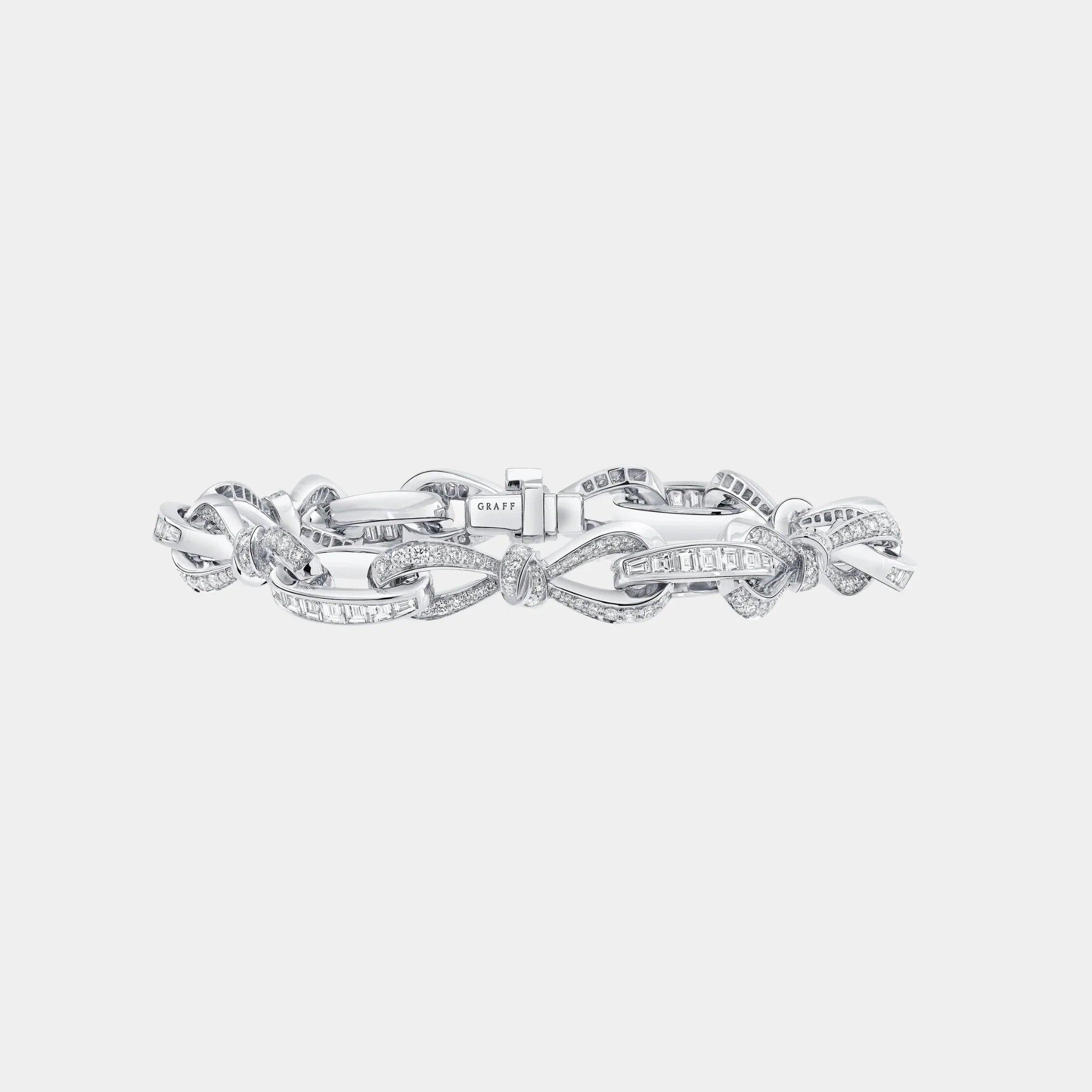 Tildas Bow Diamond Link Bracelet White Gold