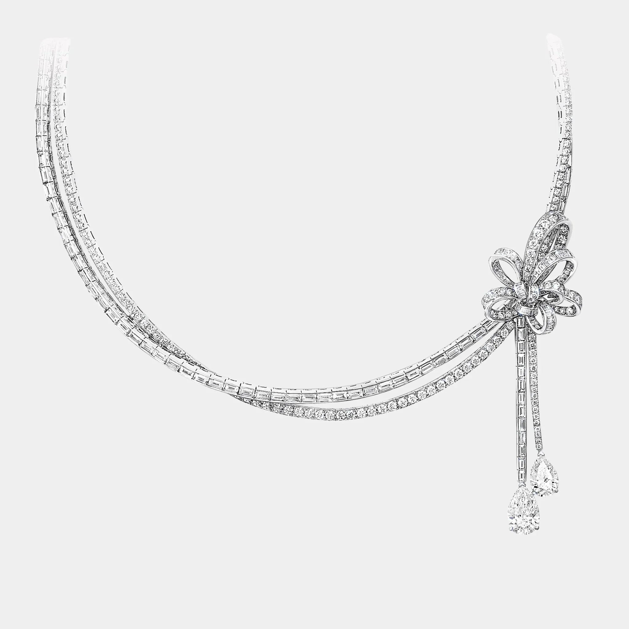 Tildas Bow Double Strand Diamond High Jewellery Necklace