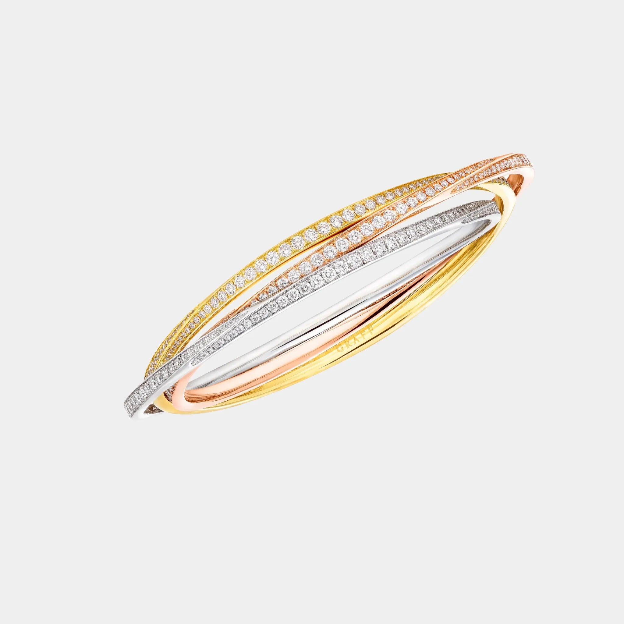 Triple Spiral Pavé Diamond Bangle
