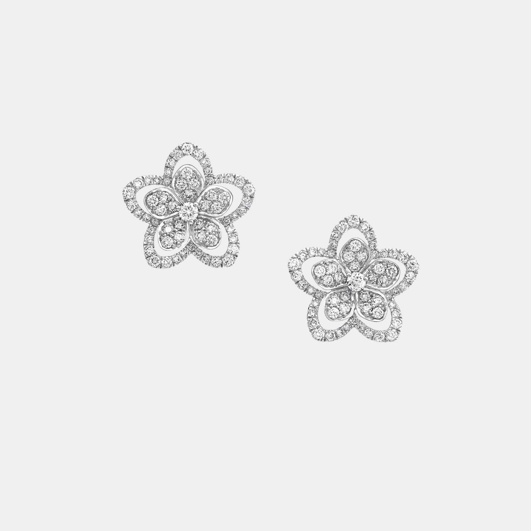 Wild Flower Diamond Stud Earrings