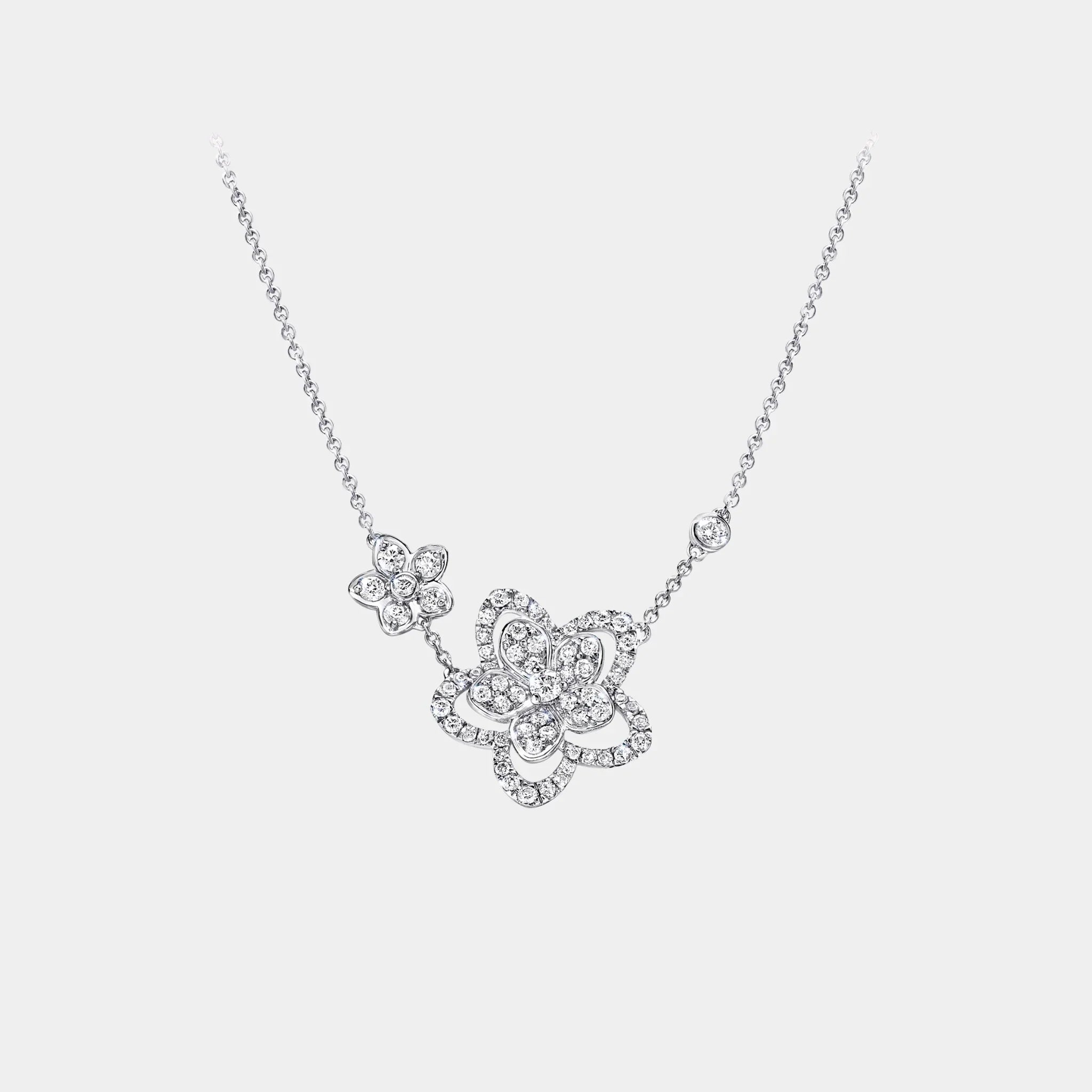 Wild Flower Double Diamond Pendant