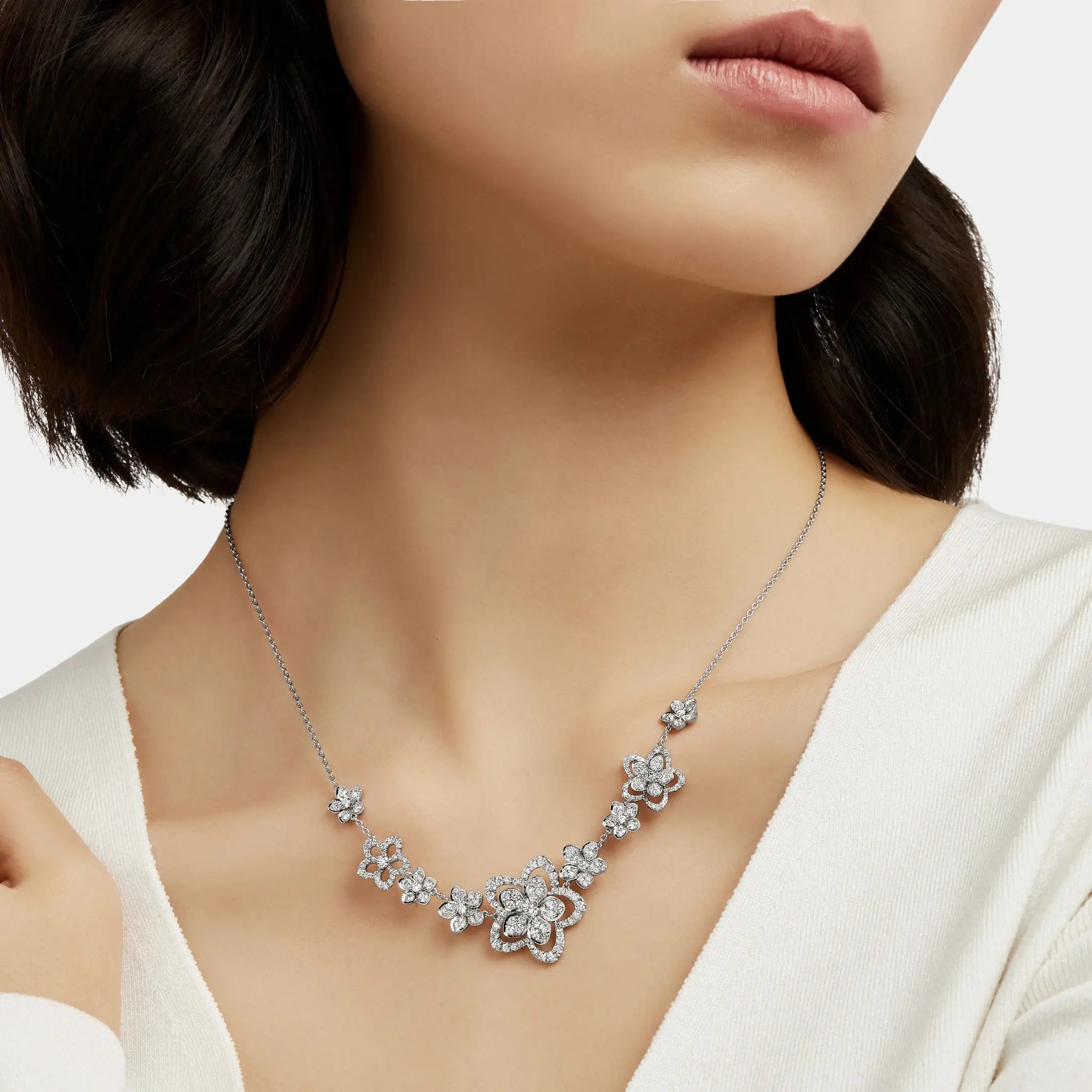 Wild Flower Multi Diamond Necklace