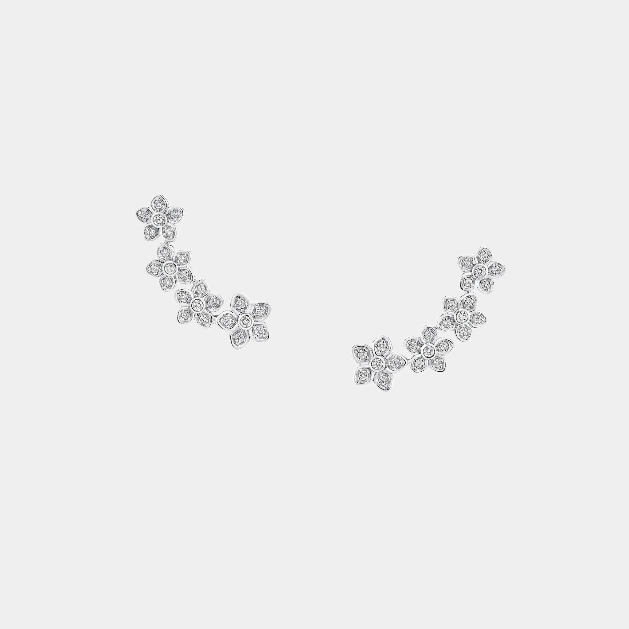 Wild Flower Petite Pavé Diamond Ear Climbers