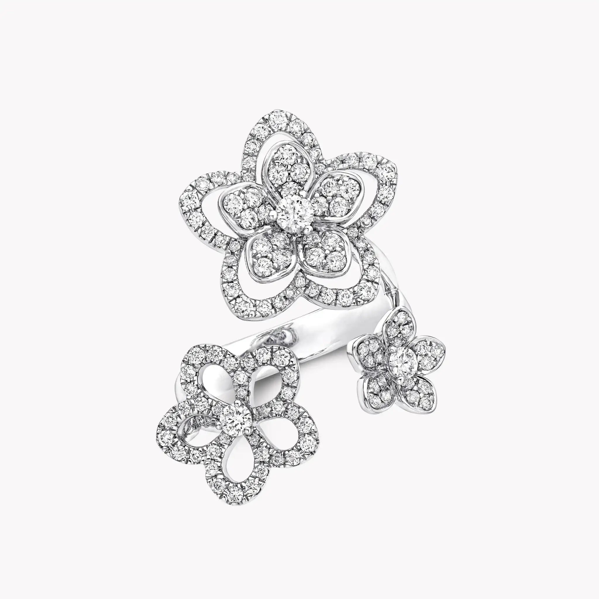 Wild Flower Triple Diamond Ring