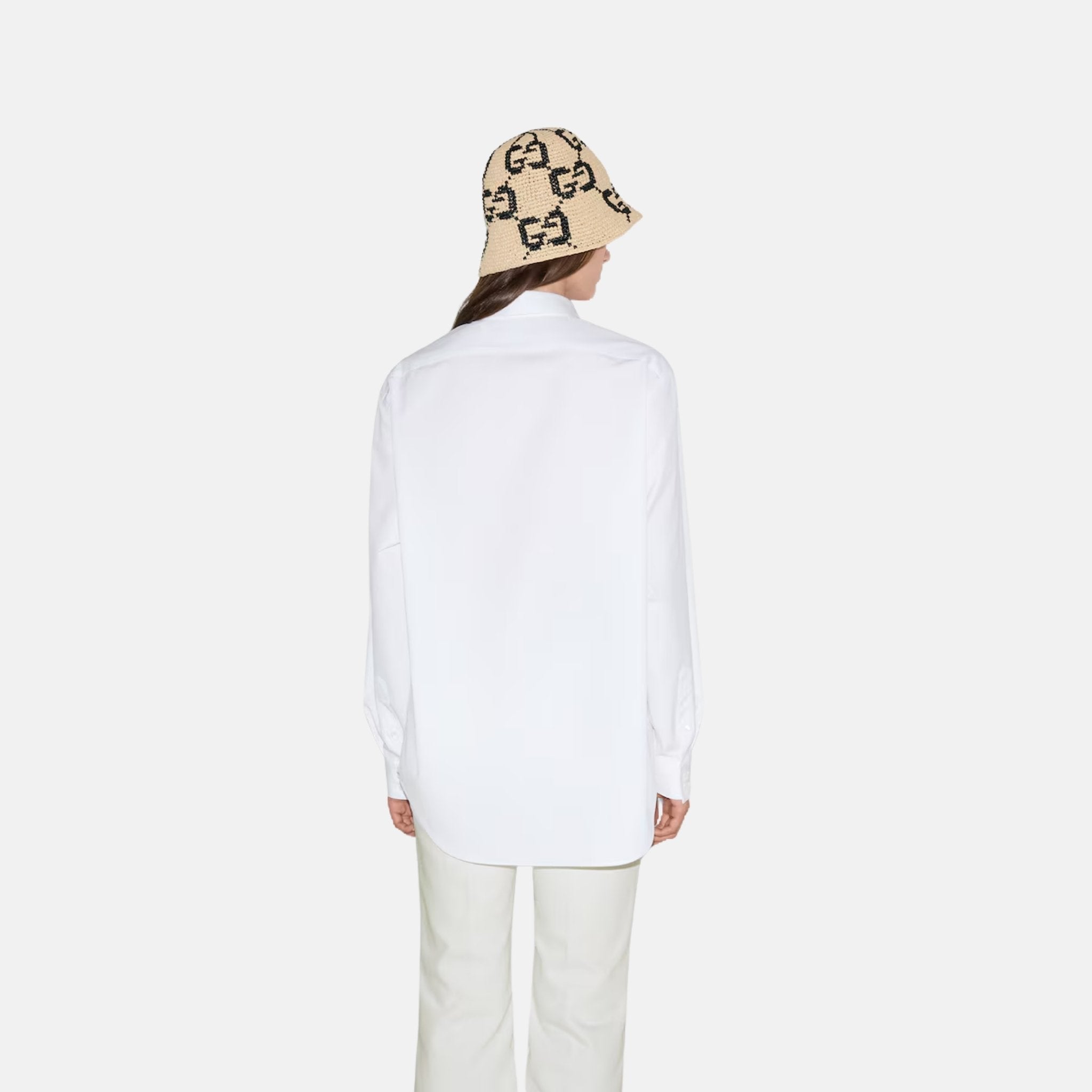 Cotton Poplin Shirt With Gucci Logo