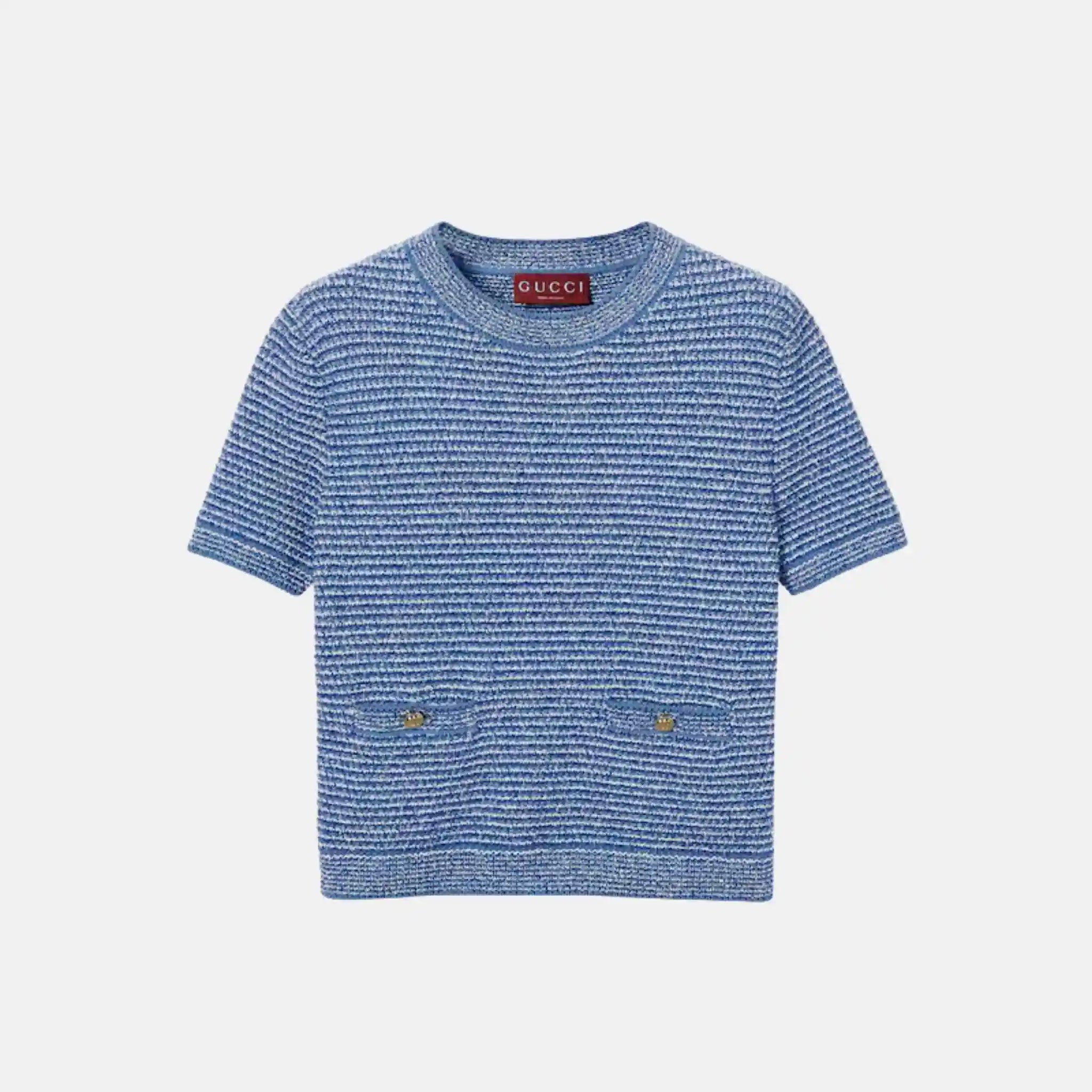 Gucci Fine Cotton Crewneck Top, Front