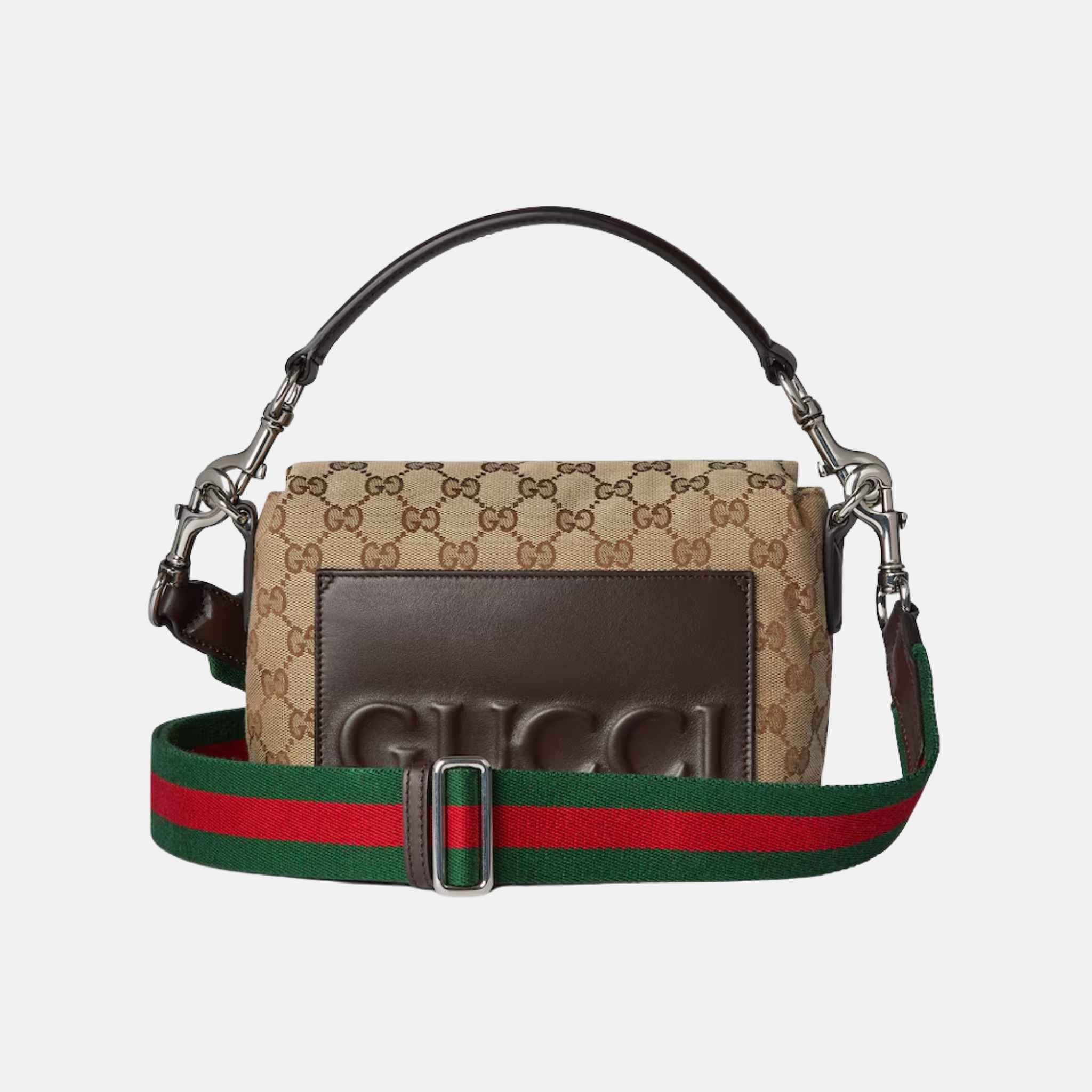 Gucci GG Canvas Small Crossbody Bag, Brown, Front