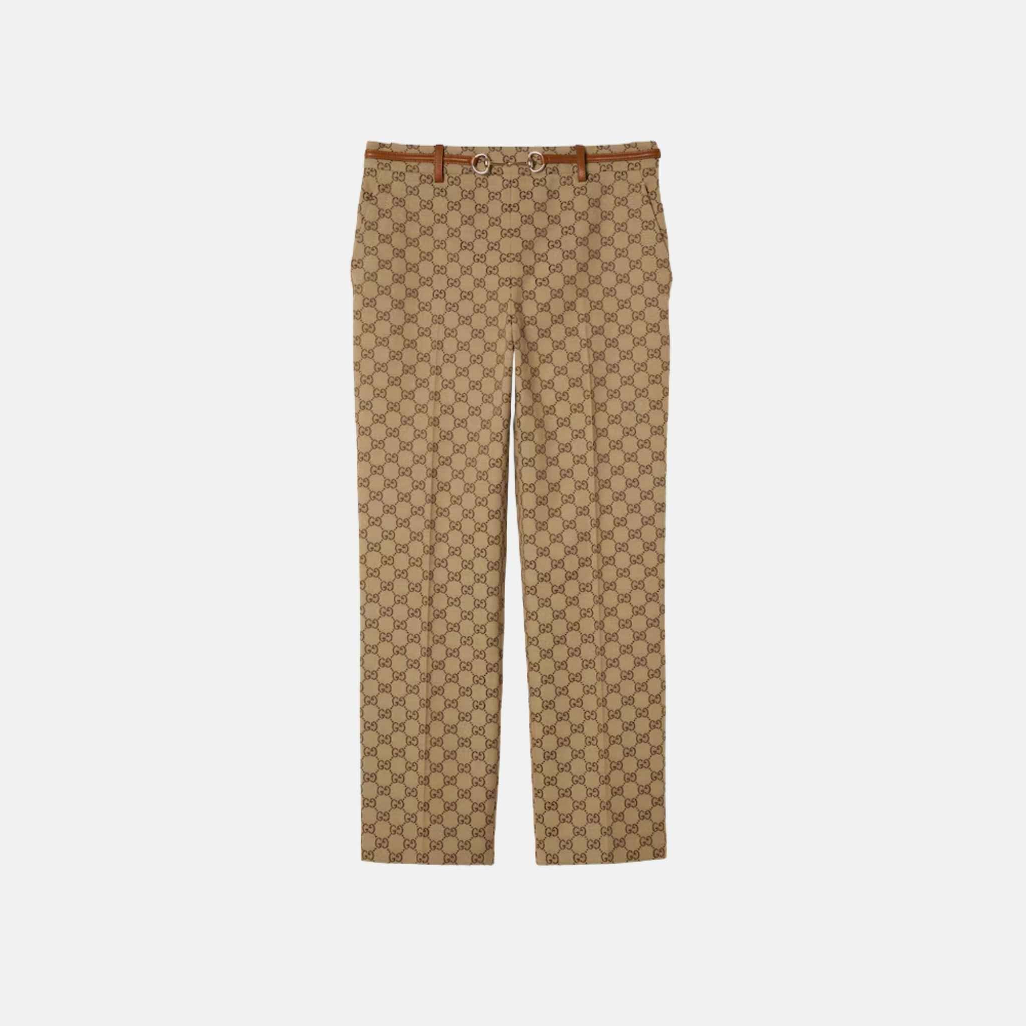 Gucci GG Canvas Trousers With Horsebit, Front