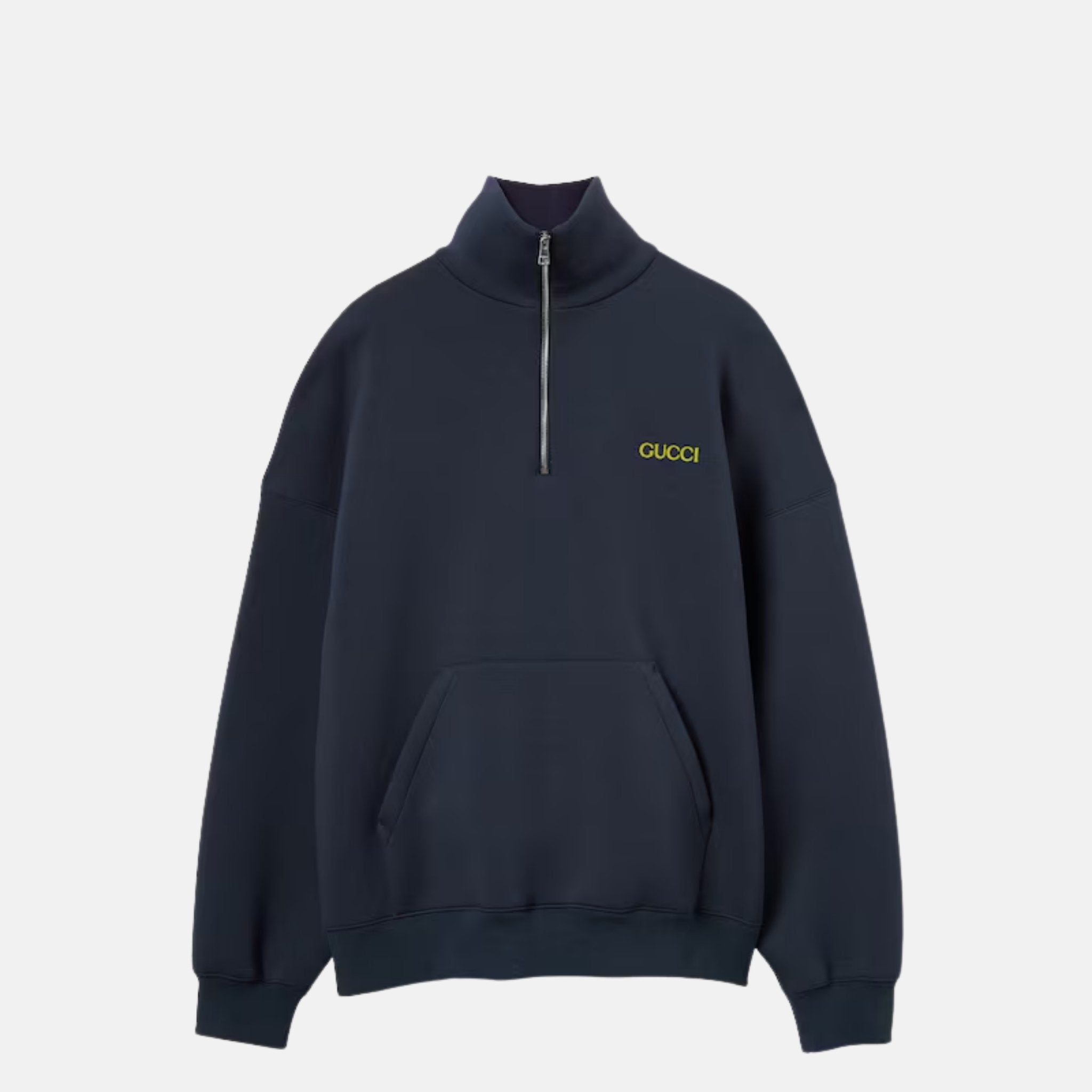 Gucci Jersey Half Zip Jacket With Patch, Front