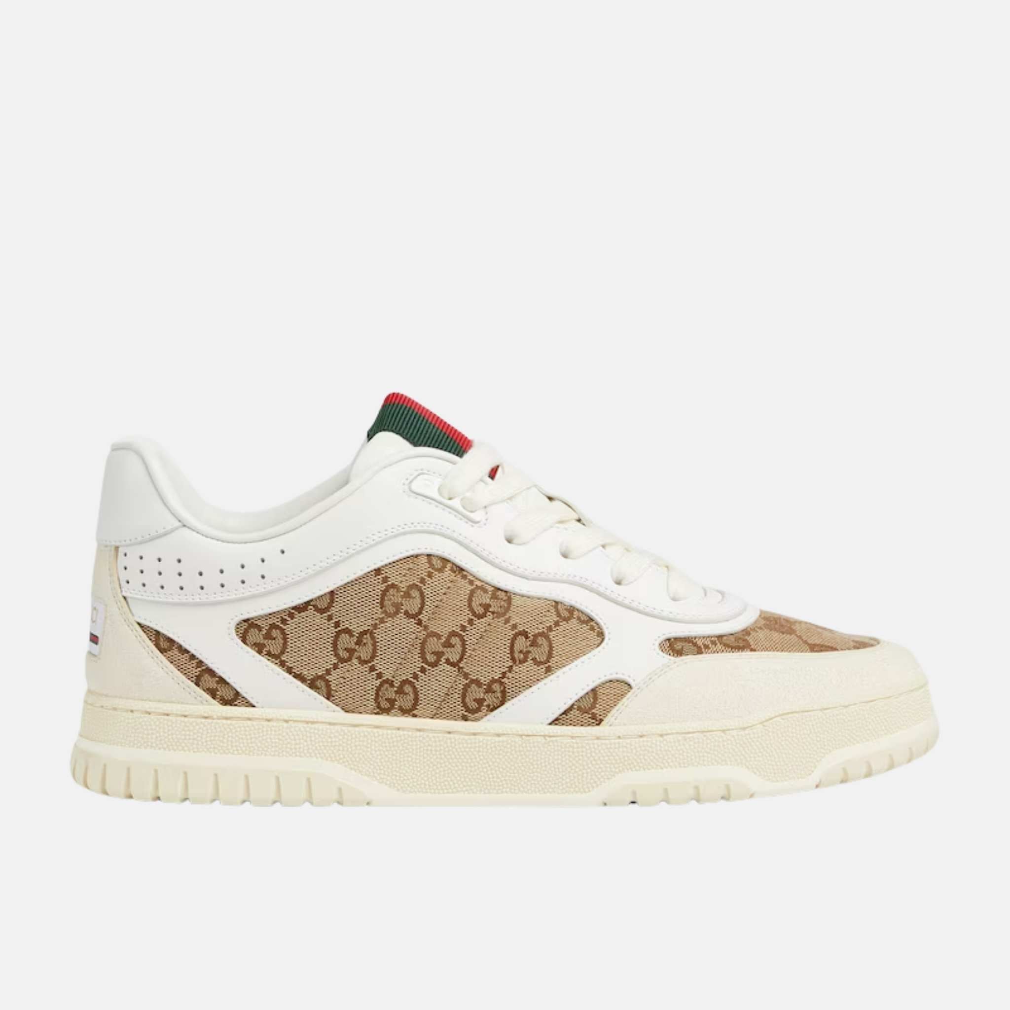 Gucci Mens Re Web Trainer In GG Canvas, Orginal, Side