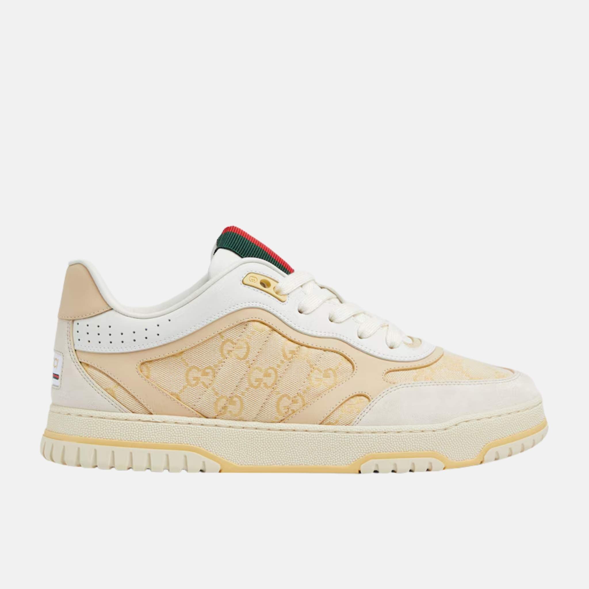 Gucci Mens Re Web Trainer From The Spring Summer 2025 Collection, Beige, Side