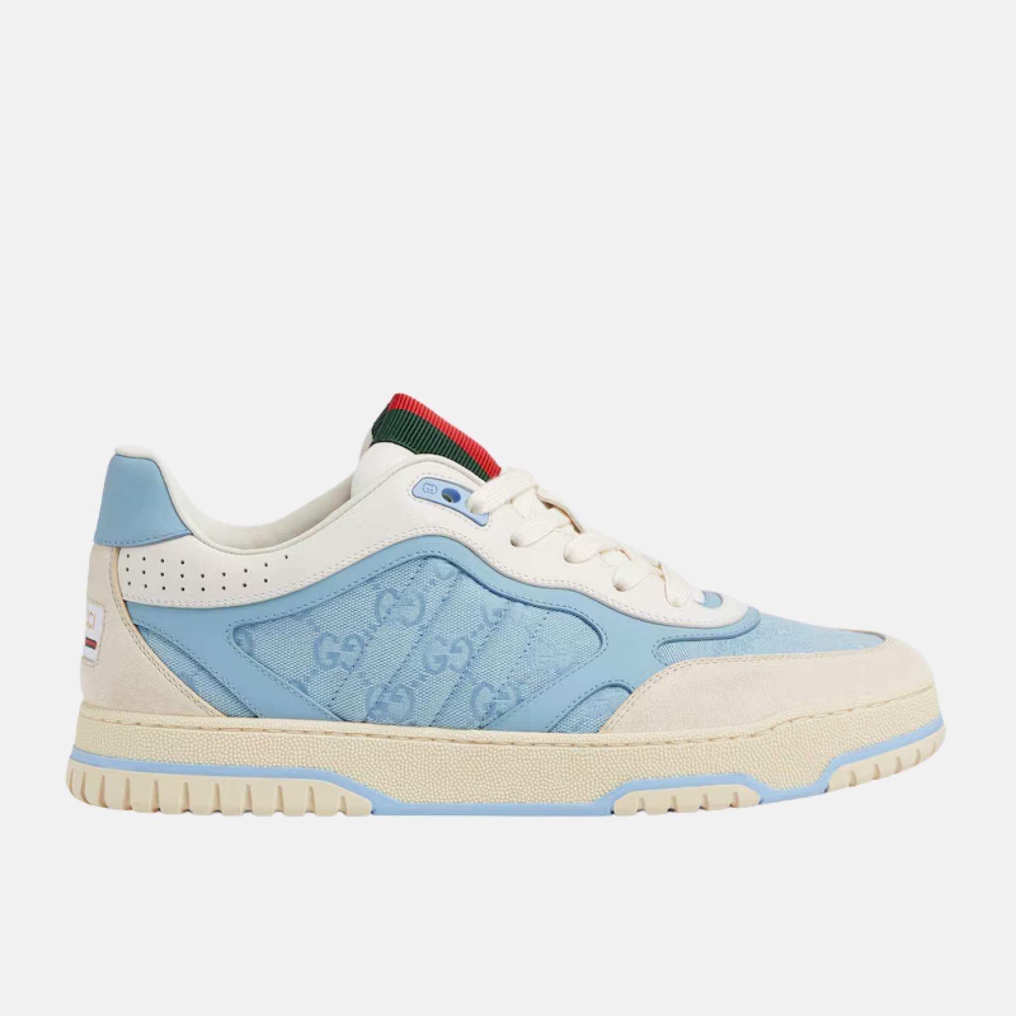 Gucci Mens Re Web Trainer From The Spring Summer 2025 Collection, Blue, Side
