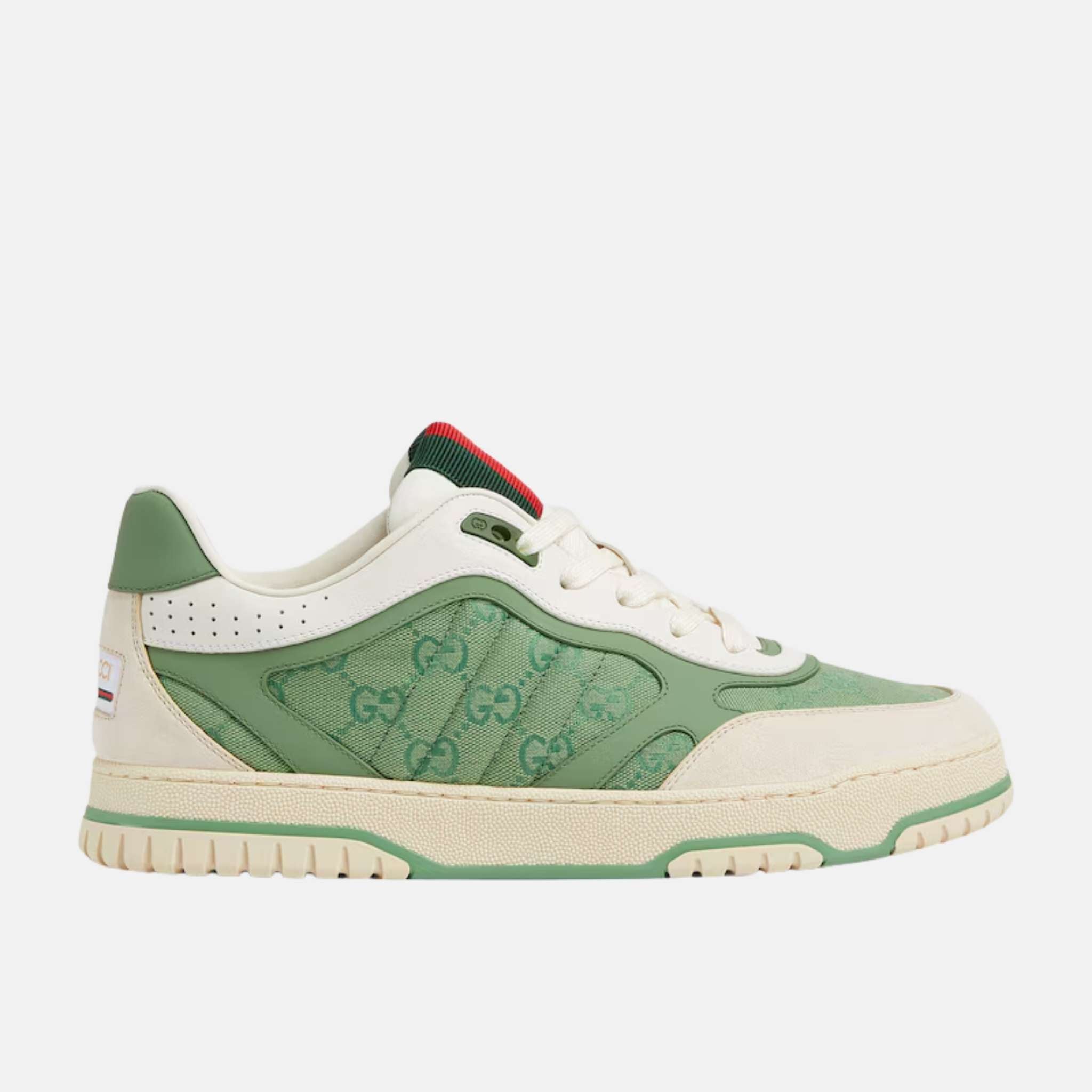 Gucci Mens Re Web Trainer From The Spring Summer 2025 Collection, Green, Side
