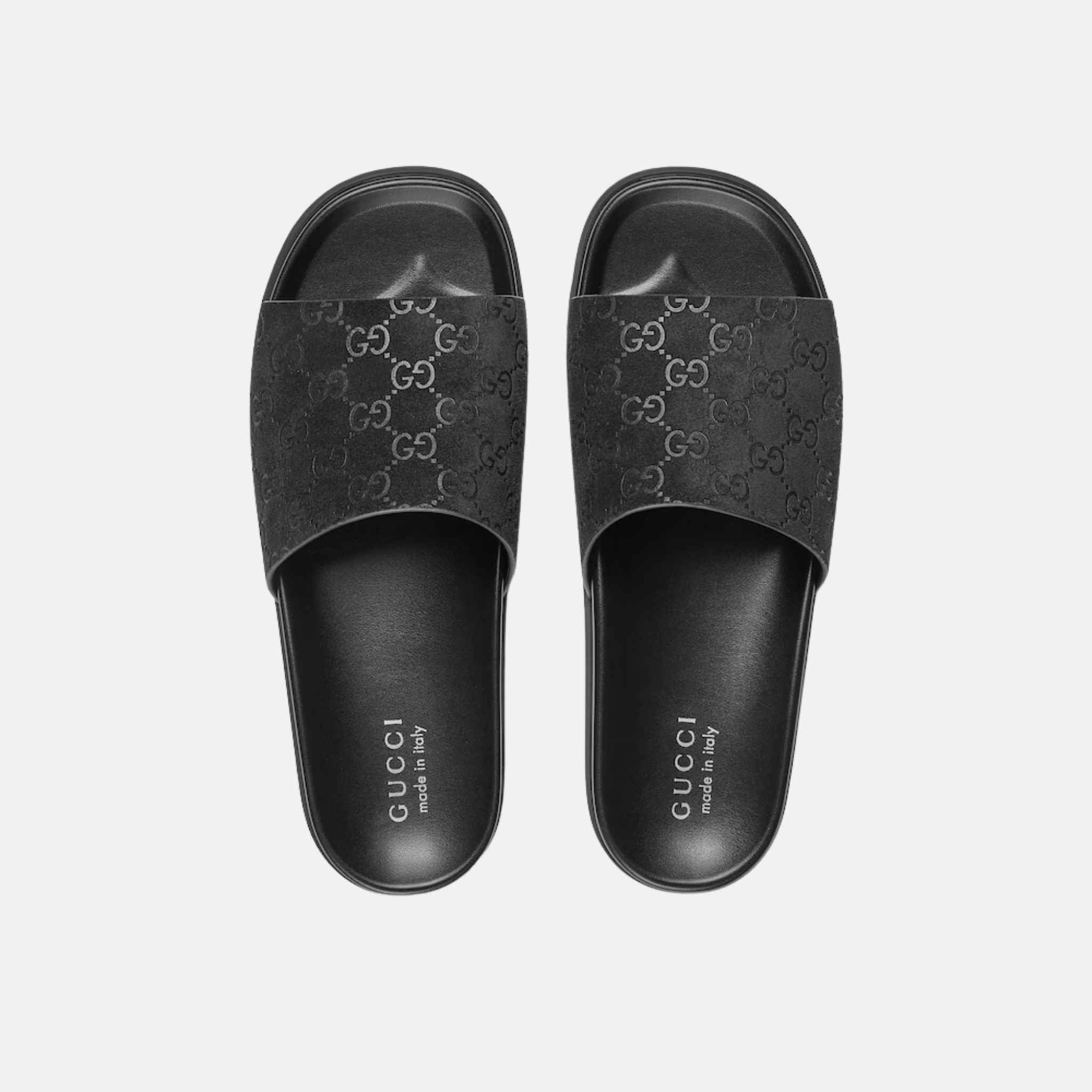 Mens Slide Sandal In GG Suede