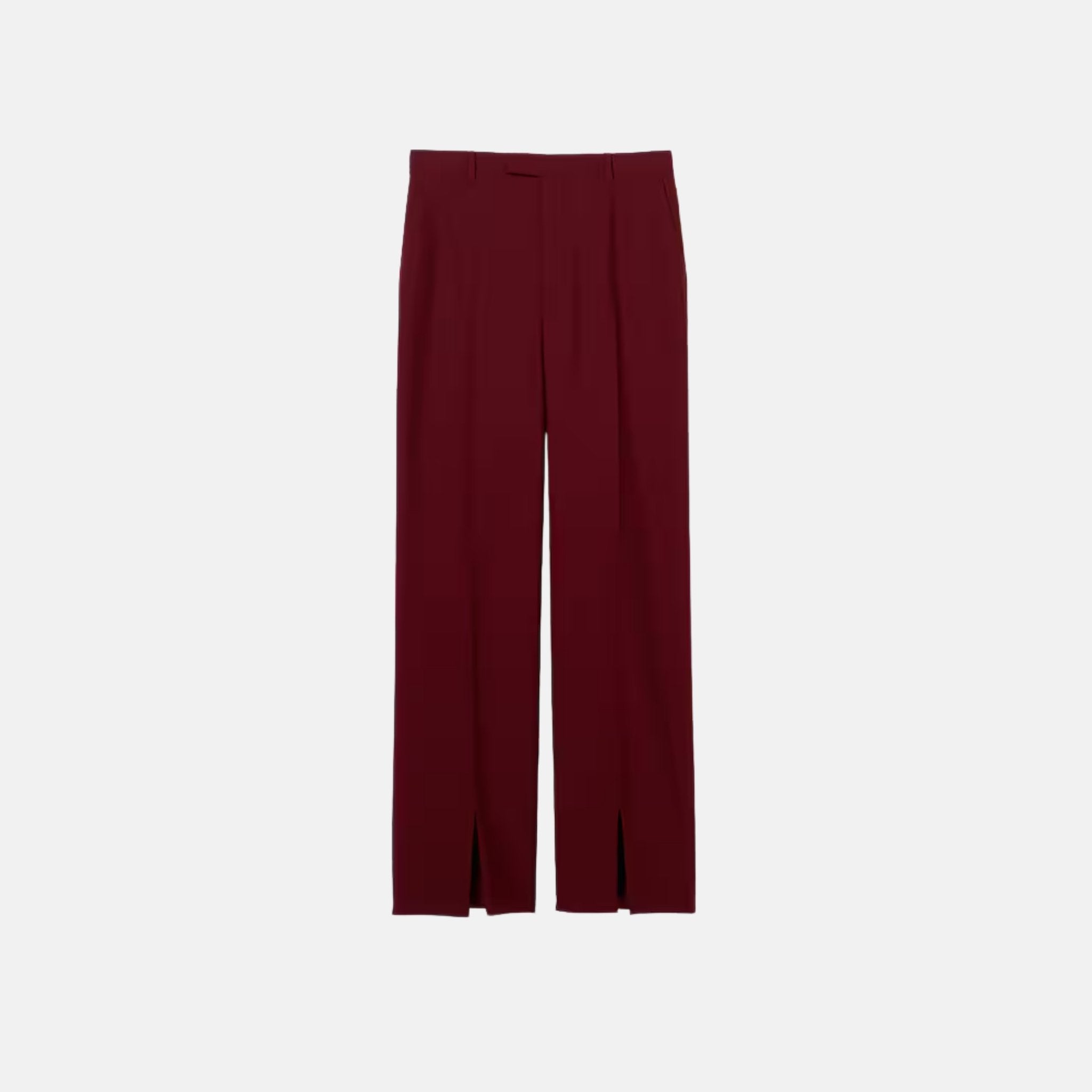 Gucci Oversize Low Waist Wool Pant, Red, Front