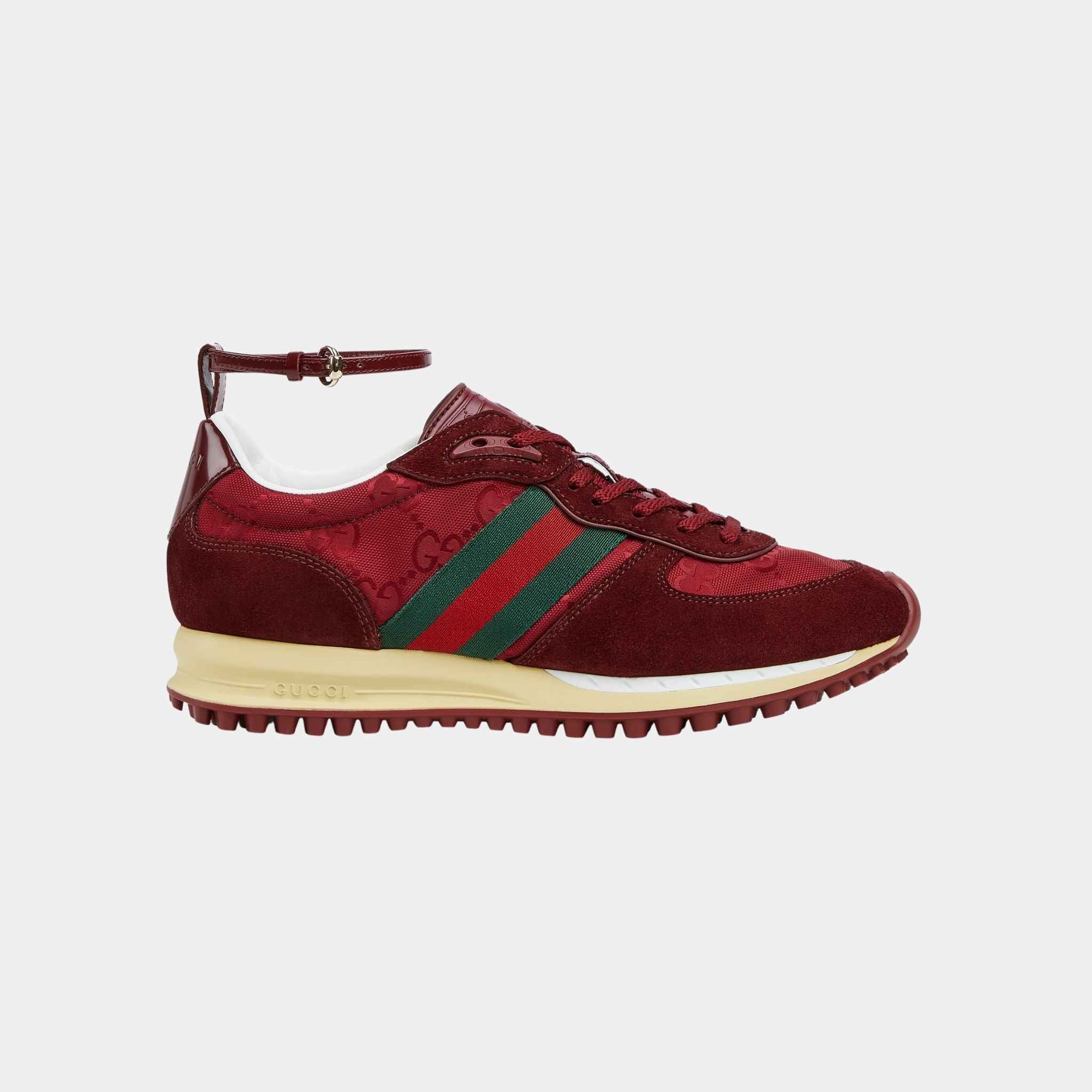 Gucci Re-Motion Suede Trim Nylon Trainer, Rosso Ancora Red, Side