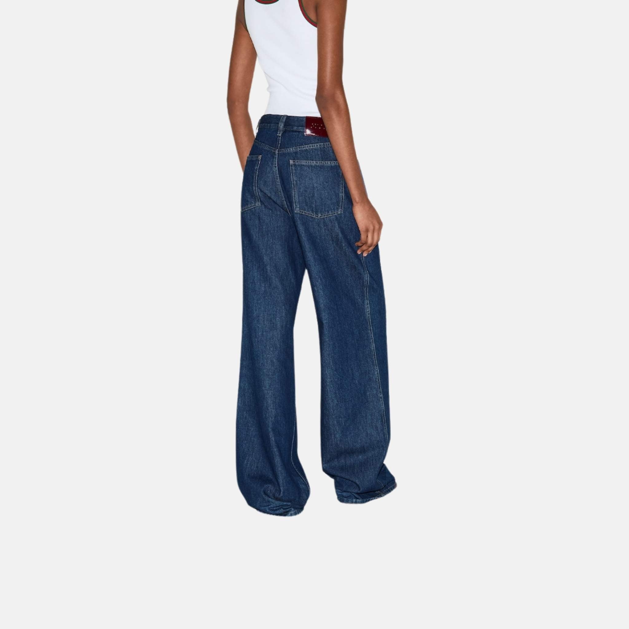 Wide Leg Denim Trousers