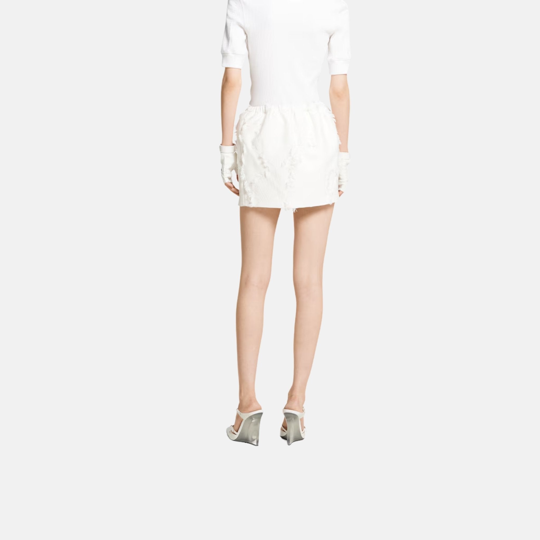 Wool Blend Fil Coupe Mini Skirt