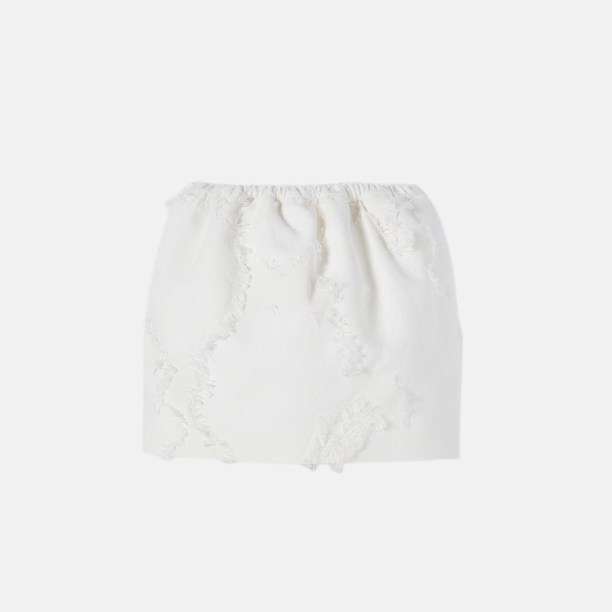 Gucci Wool Blend Fil Coupe Mini Skirt, Off White, Front