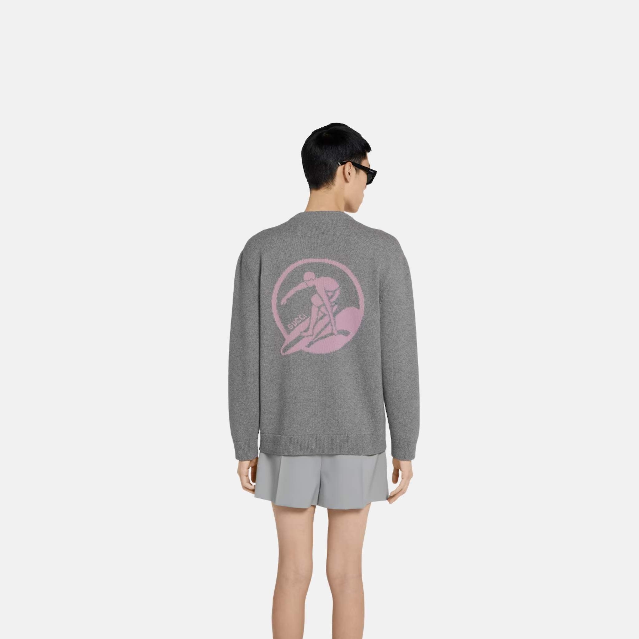 Wool Cashmere Cardigan With Intarsia