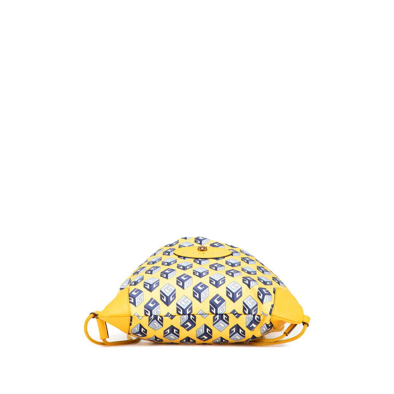 Gucci Drawstring Cube Nylon Leather Backpack
