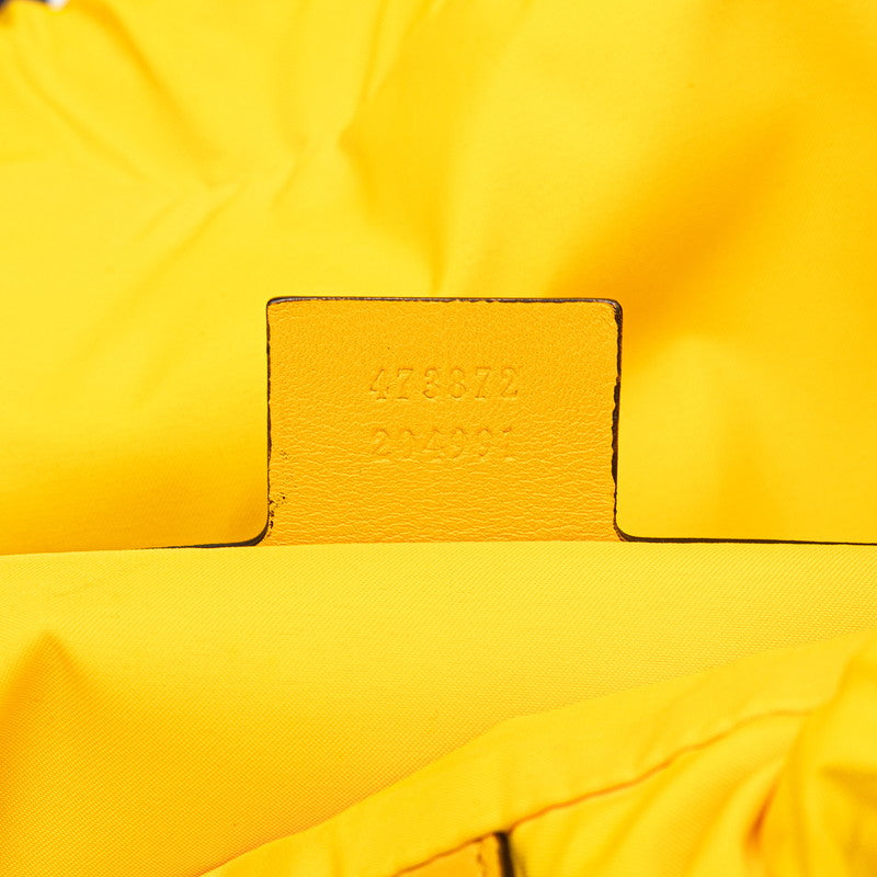 Gucci Drawstring Cube Nylon Leather Backpack