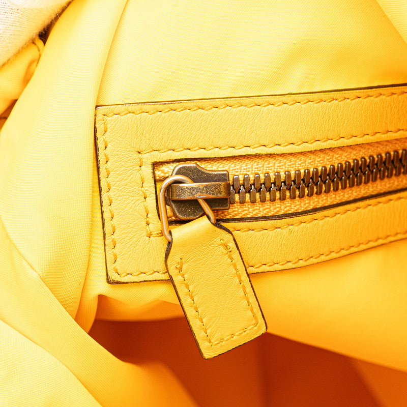 Gucci Drawstring Cube Nylon Leather Backpack