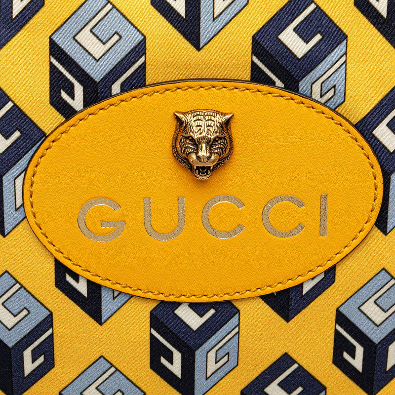 Gucci Drawstring Cube Nylon Leather Backpack