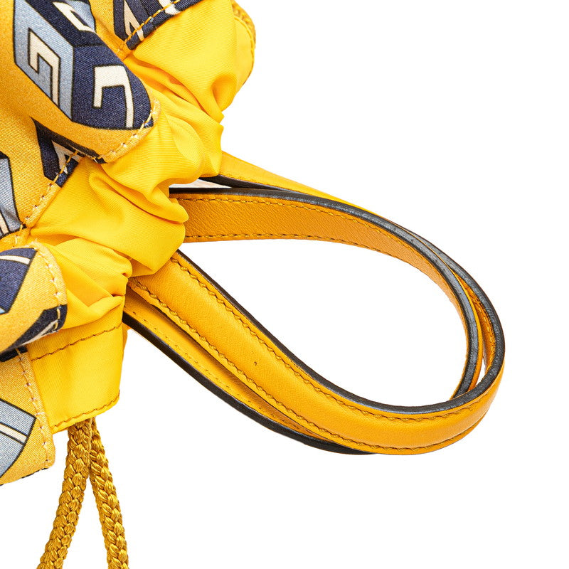 Gucci Drawstring Cube Nylon Leather Backpack