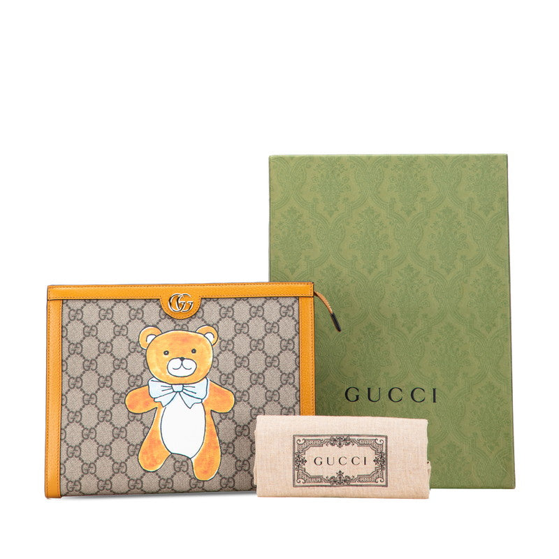 Gucci EXO KAI GG Supreme Teddy Bear PVC Clutch Limited