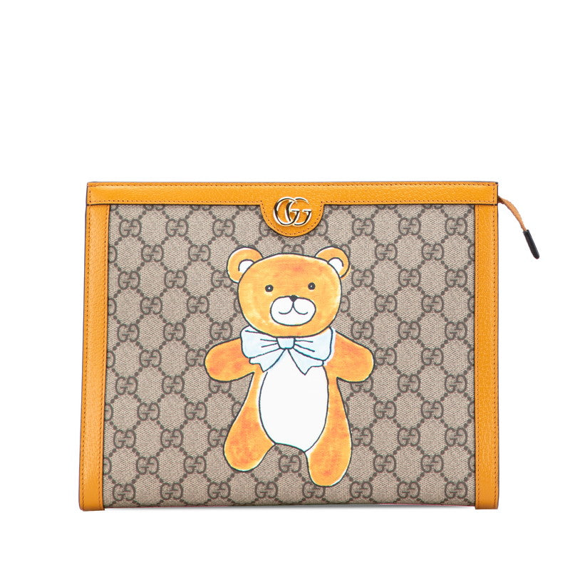 Gucci EXO KAI GG Supreme Teddy Bear PVC Clutch Limited