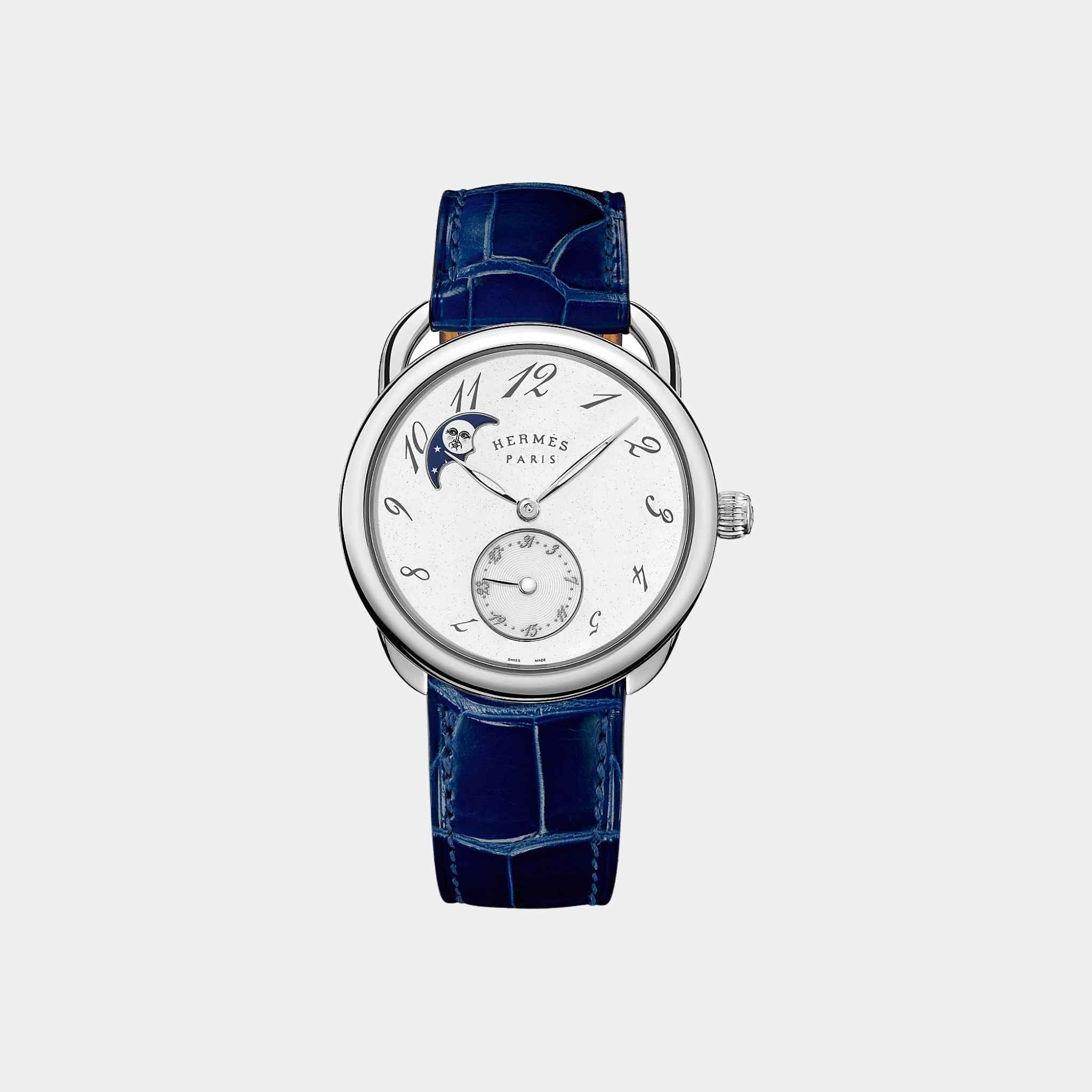 Arceau Petite Lune Watch With Sapphire Blue Alligator Strap