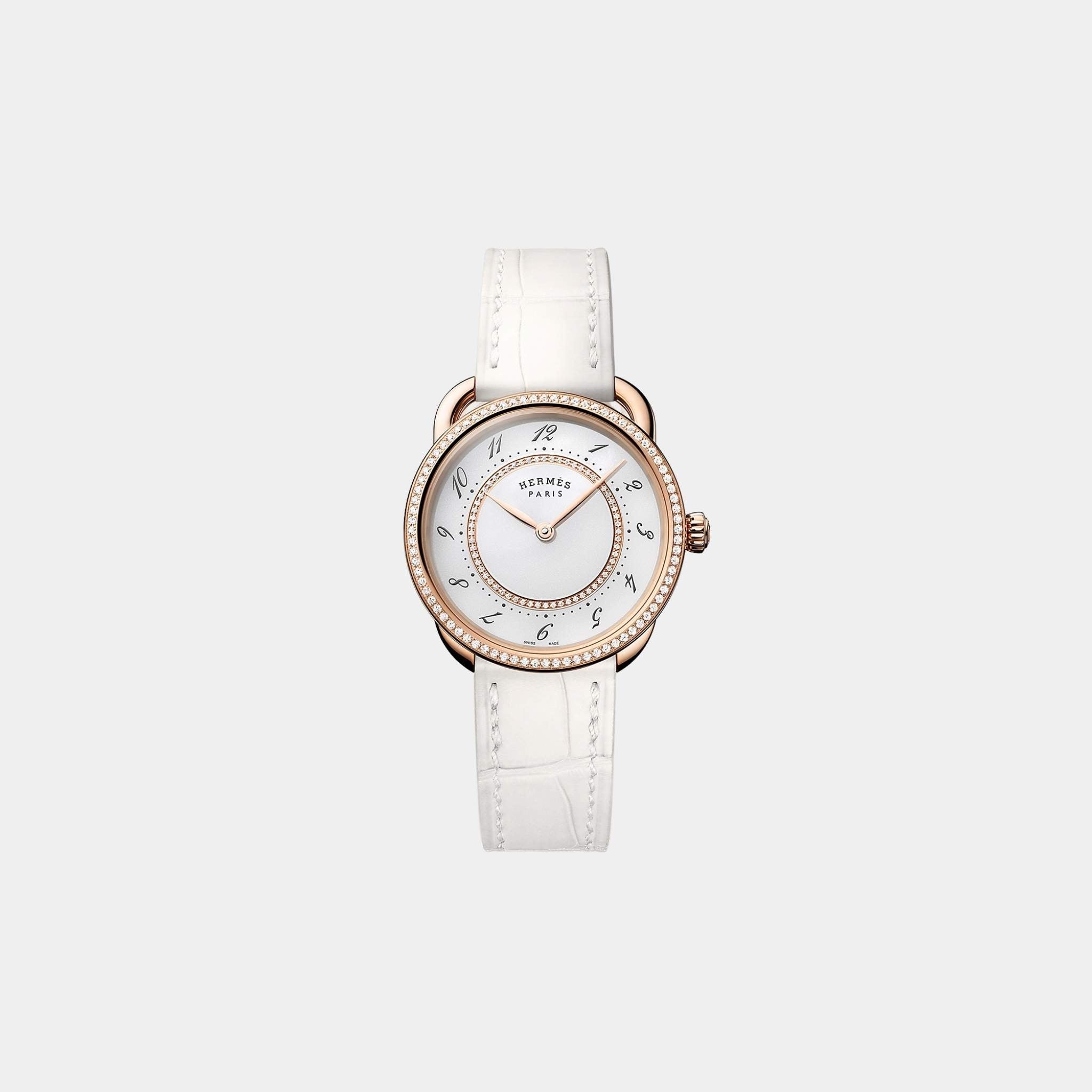 Arceau Rose Gold Set 30 mm Watch With Alligator Strap