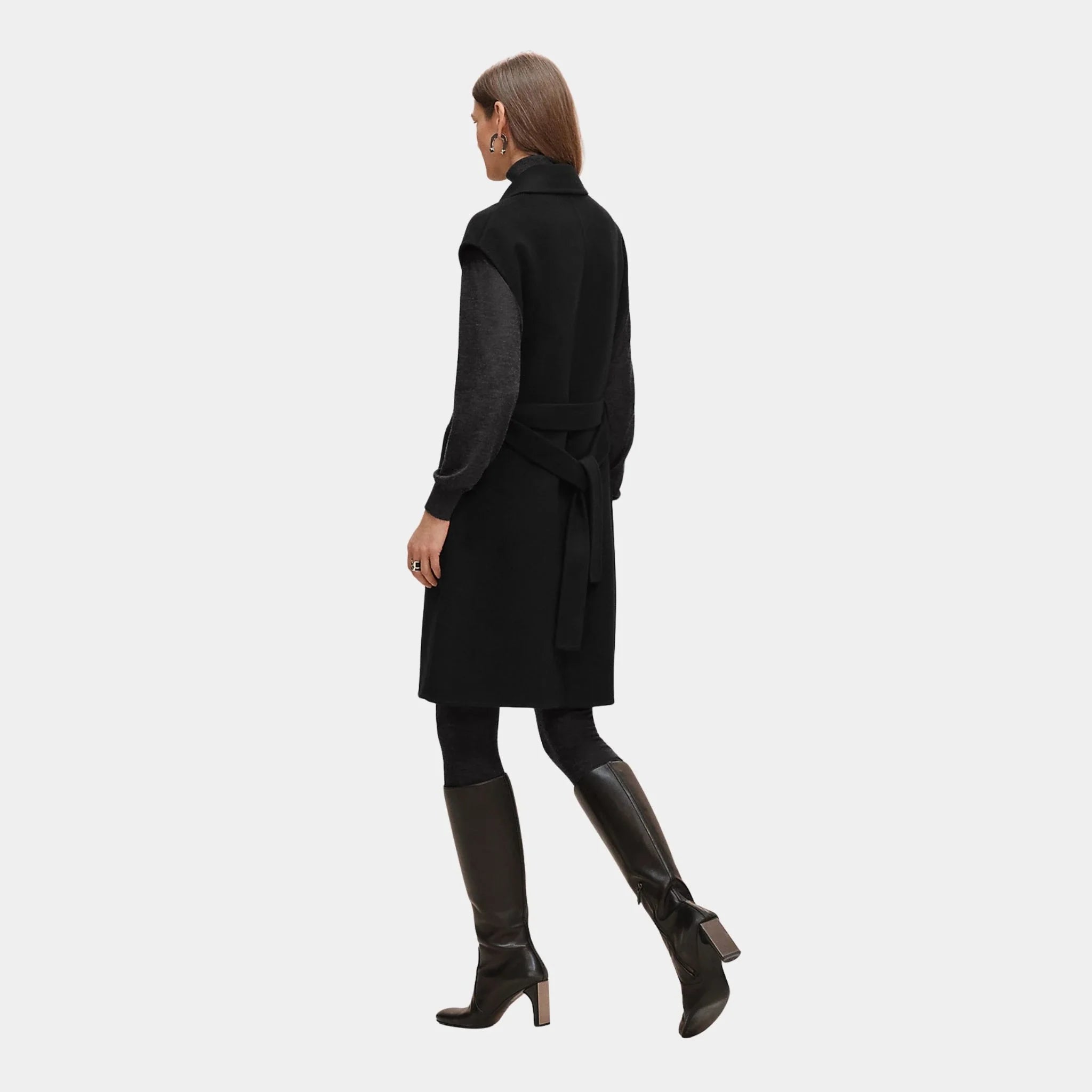 Belted Cashmere Long Vest