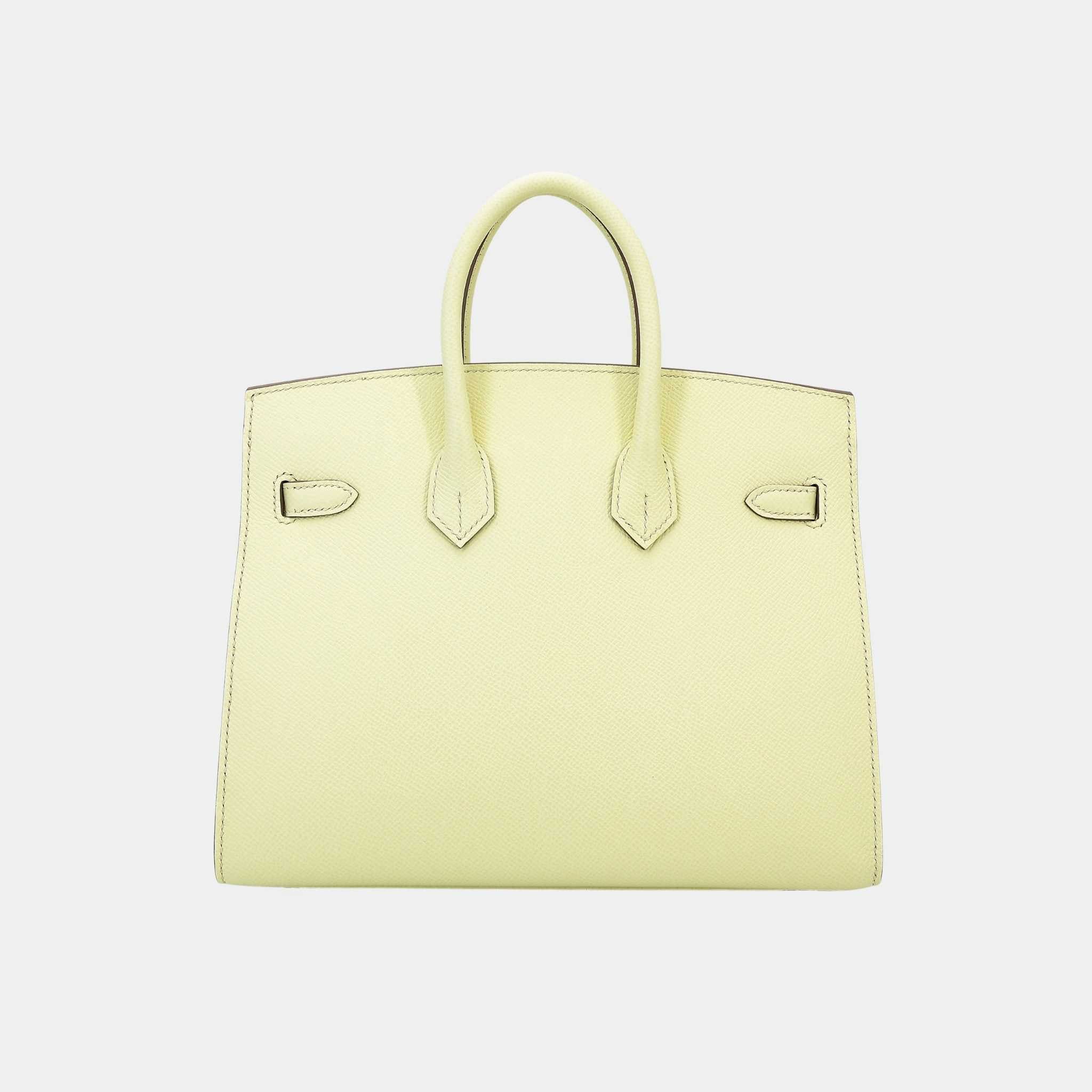 Birkin 25 Epsom Sellier Jaune Milton PHW