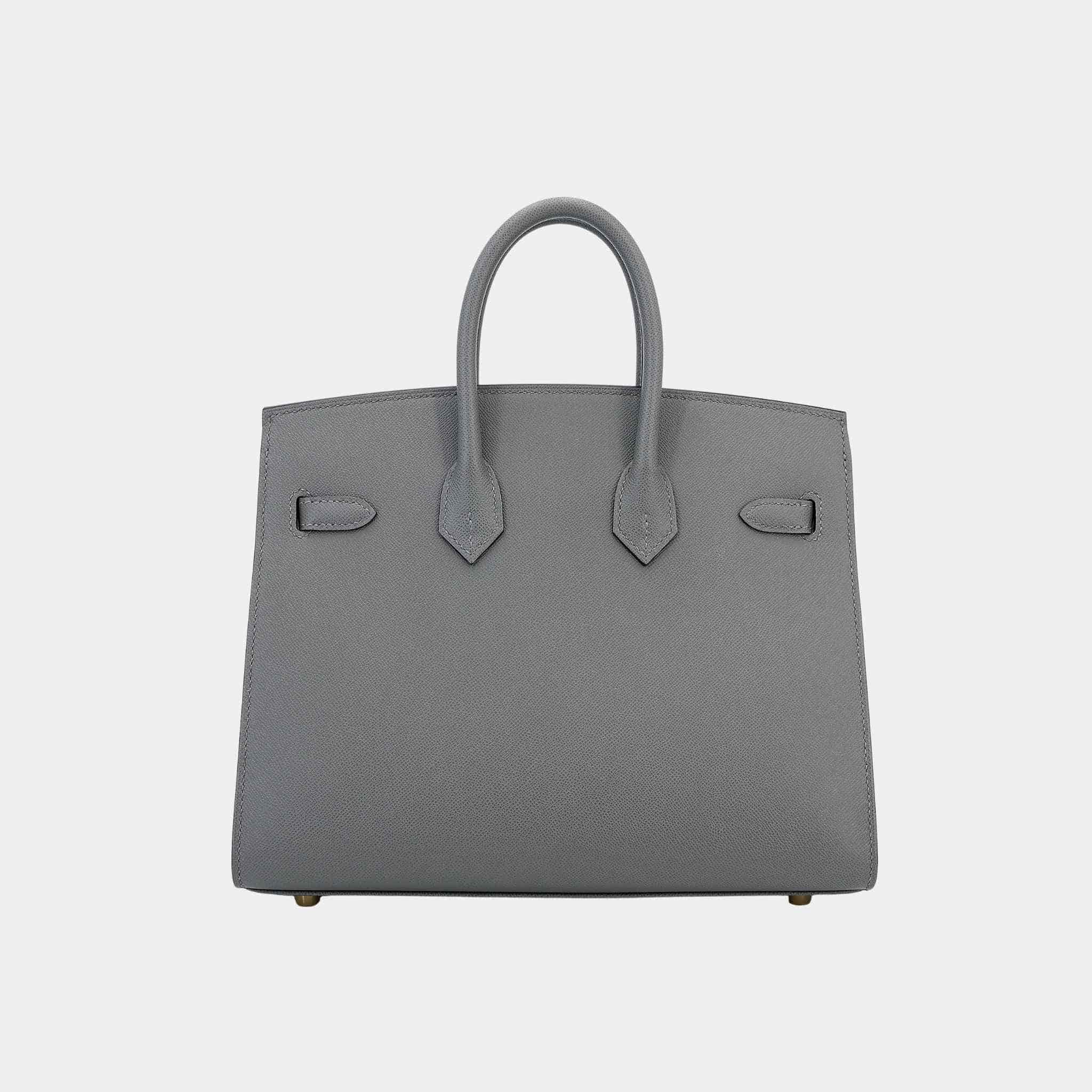 Birkin 25 Madame Sellier Gris Meyer GHW