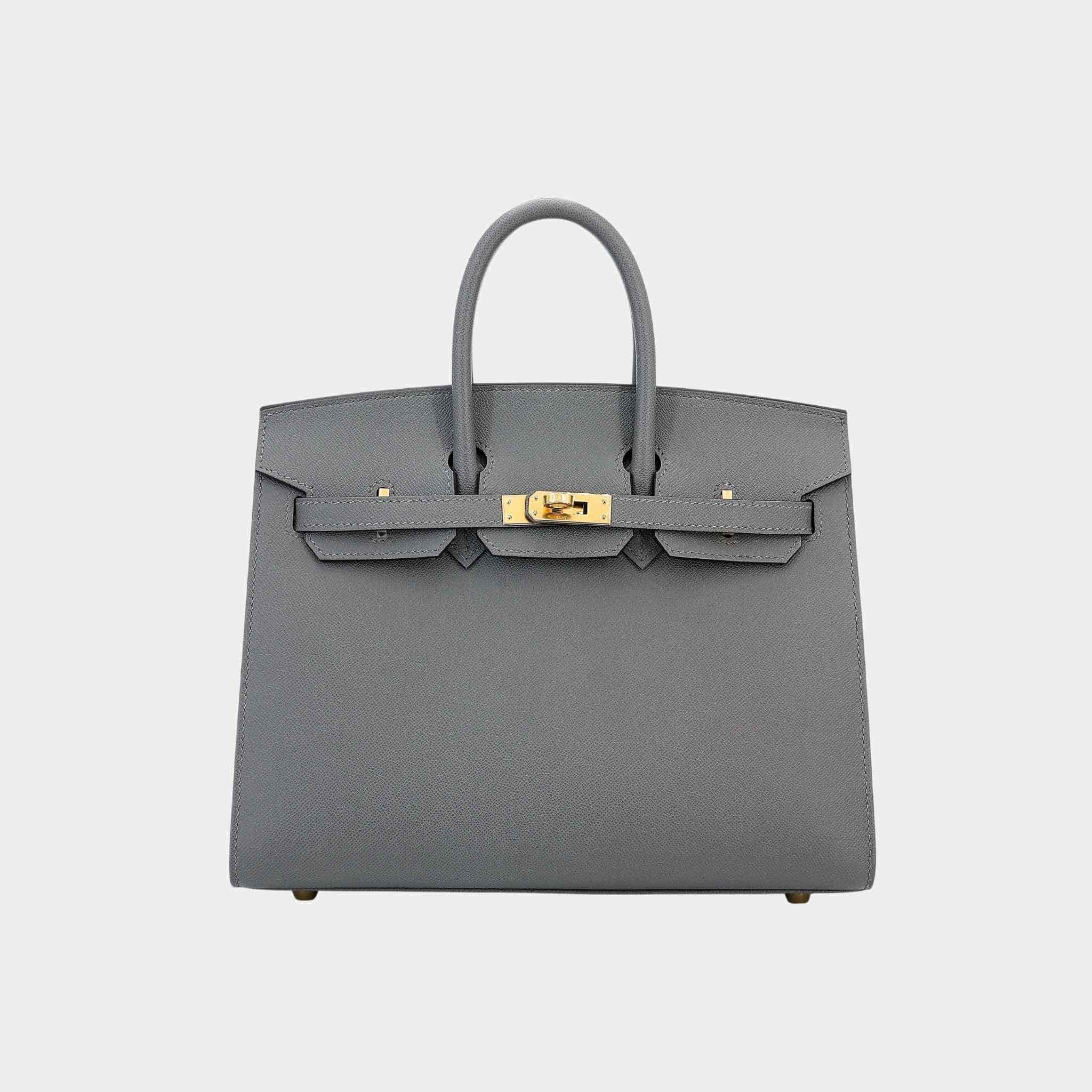Birkin 25 Madame Sellier Gris Meyer GHW