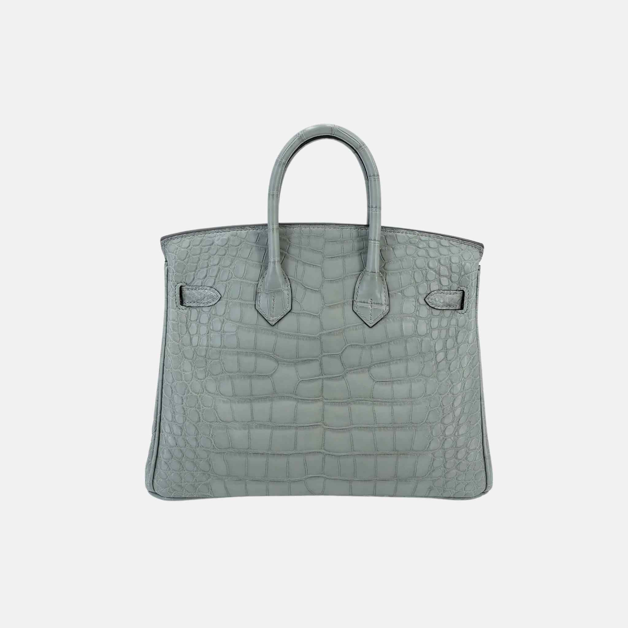 Birkin 25 Matte Alligator Gris Ciment PHW