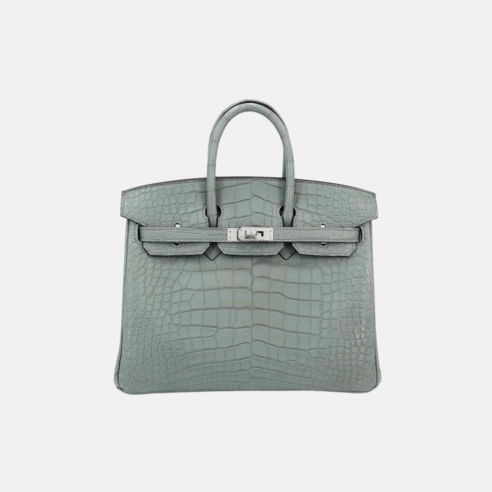 Birkin 25 Matte Alligator Gris Ciment PHW
