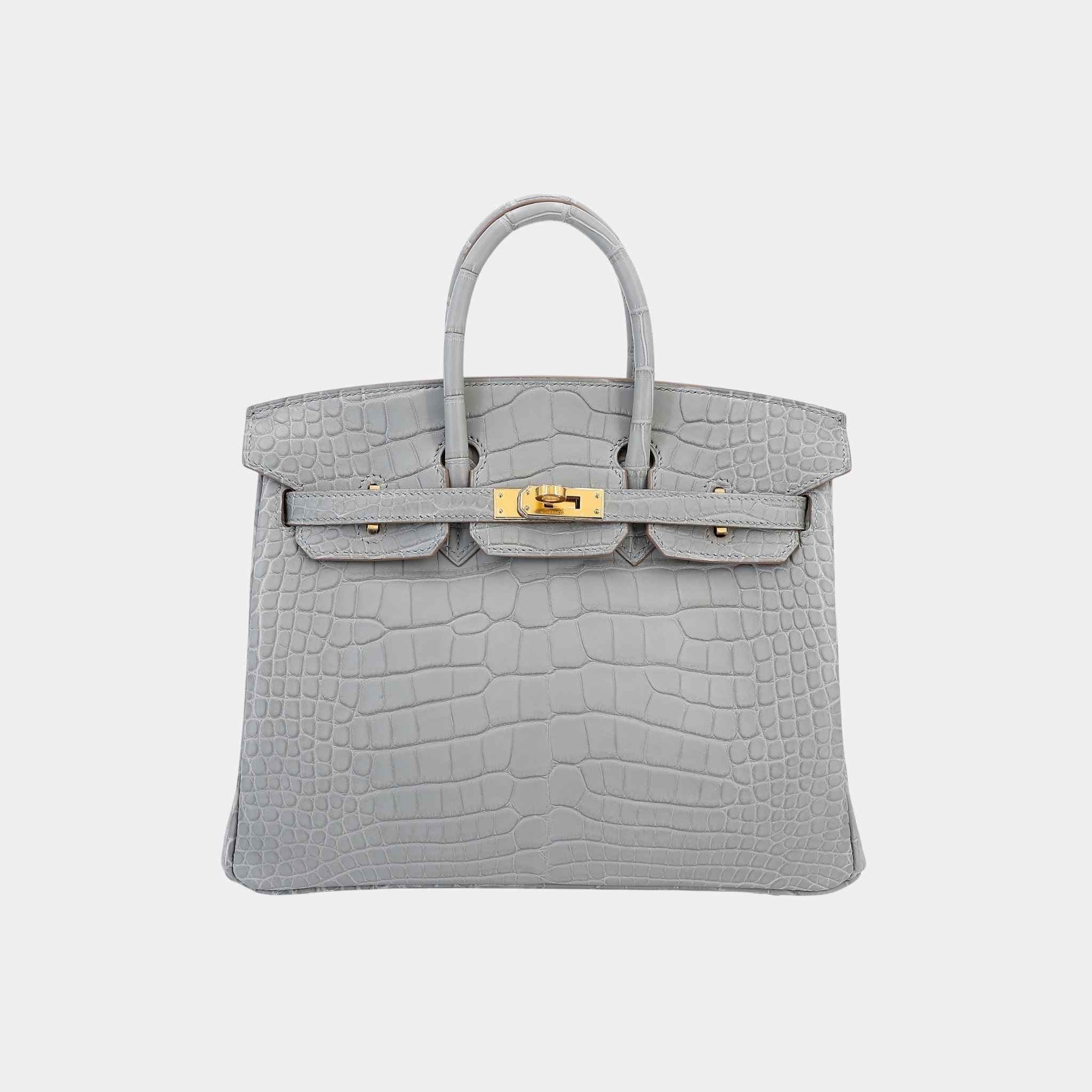 Birkin 25 Matte Alligator Gris Perle GHW