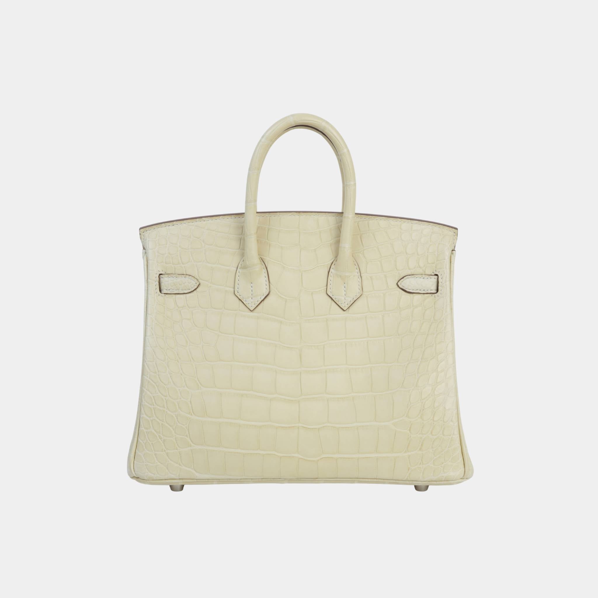 Birkin 25 Matte Alligator Vanille PHW